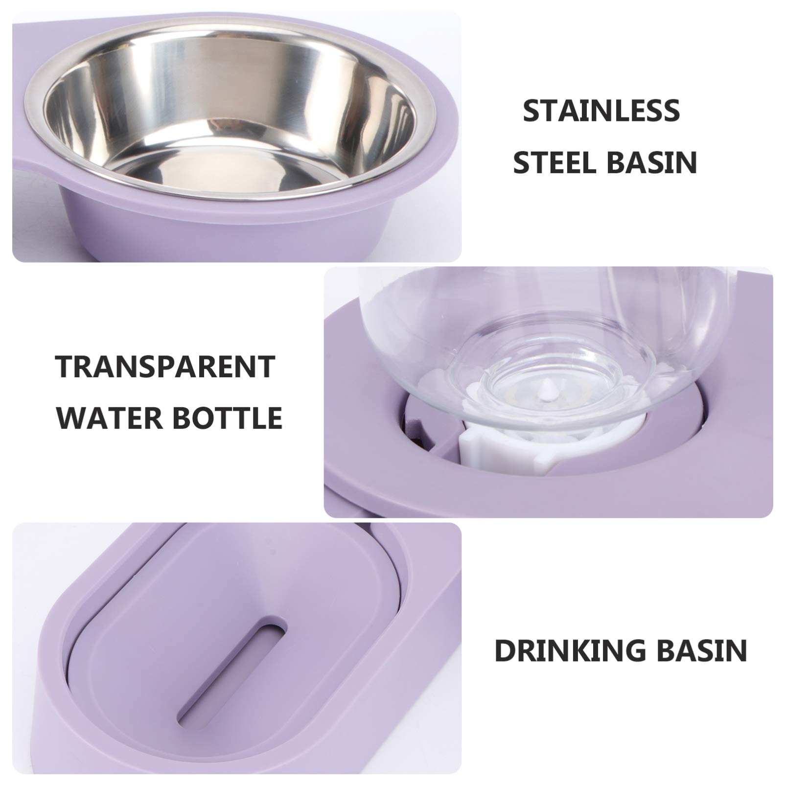 Automatic Pet Food and Water Dispenser Bowl Set - Rotating Corner Folding Design for Dogs, Cats, Puppies & Small Pets (Purple) - Perfect for Home, Travel, and Outdoor Use - Rabbit Food Bowl Included