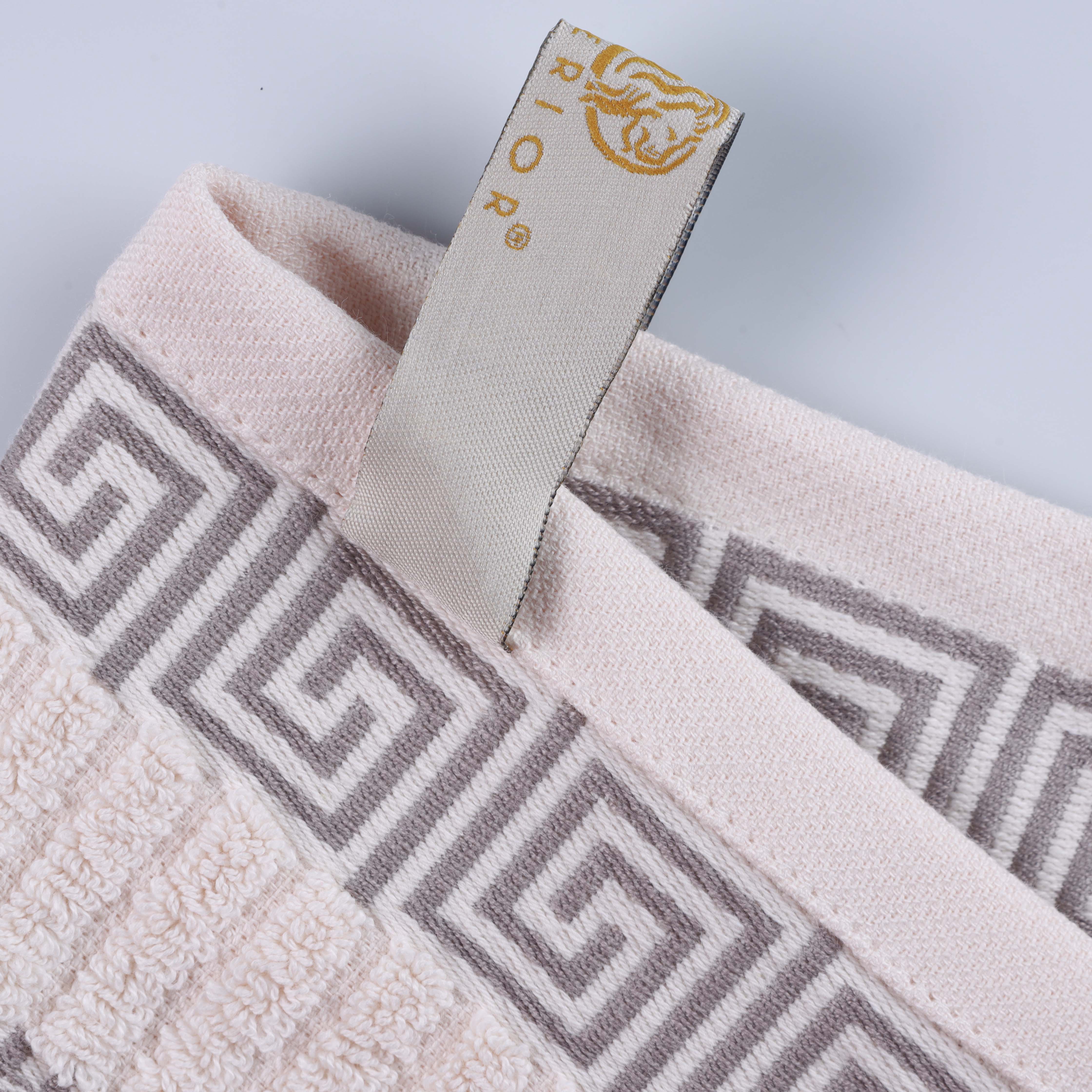 Premium Athens Cotton Greek Scroll & Floral 4-Piece Bath Towel Set - Soft & Absorbent for Spa, Bathroom & Guest Room Decor