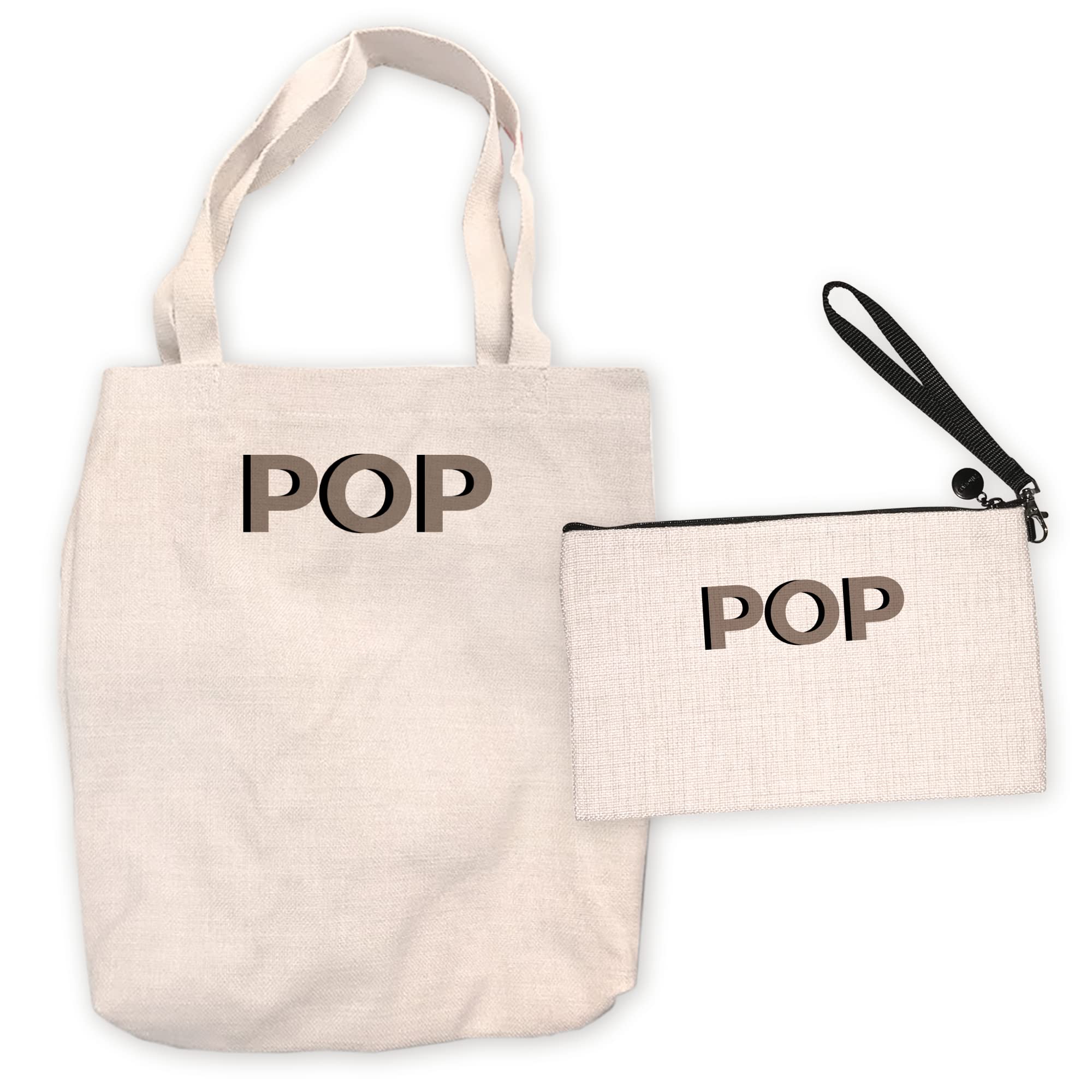 Personalized Modern Initial Bag Set - Graphic Canvas Tote & Cosmetic Bag - Monogrammed Bridesmaid Gift Set - Perfect for Weddings, Showers & Travel Accessories