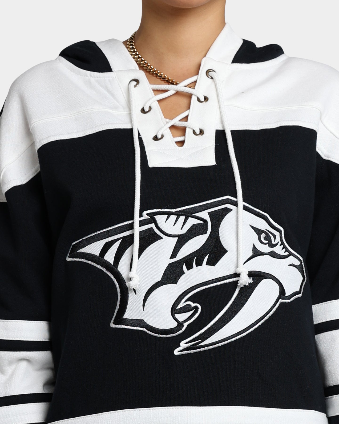 47 Brand Nashville Predators Superior Lacer Hoodie - Men's NHL Hockey Team Pullover Sweatshirt (Jet Black) | Warm & Comfortable for Game Day, Tailgating & Casual Wear