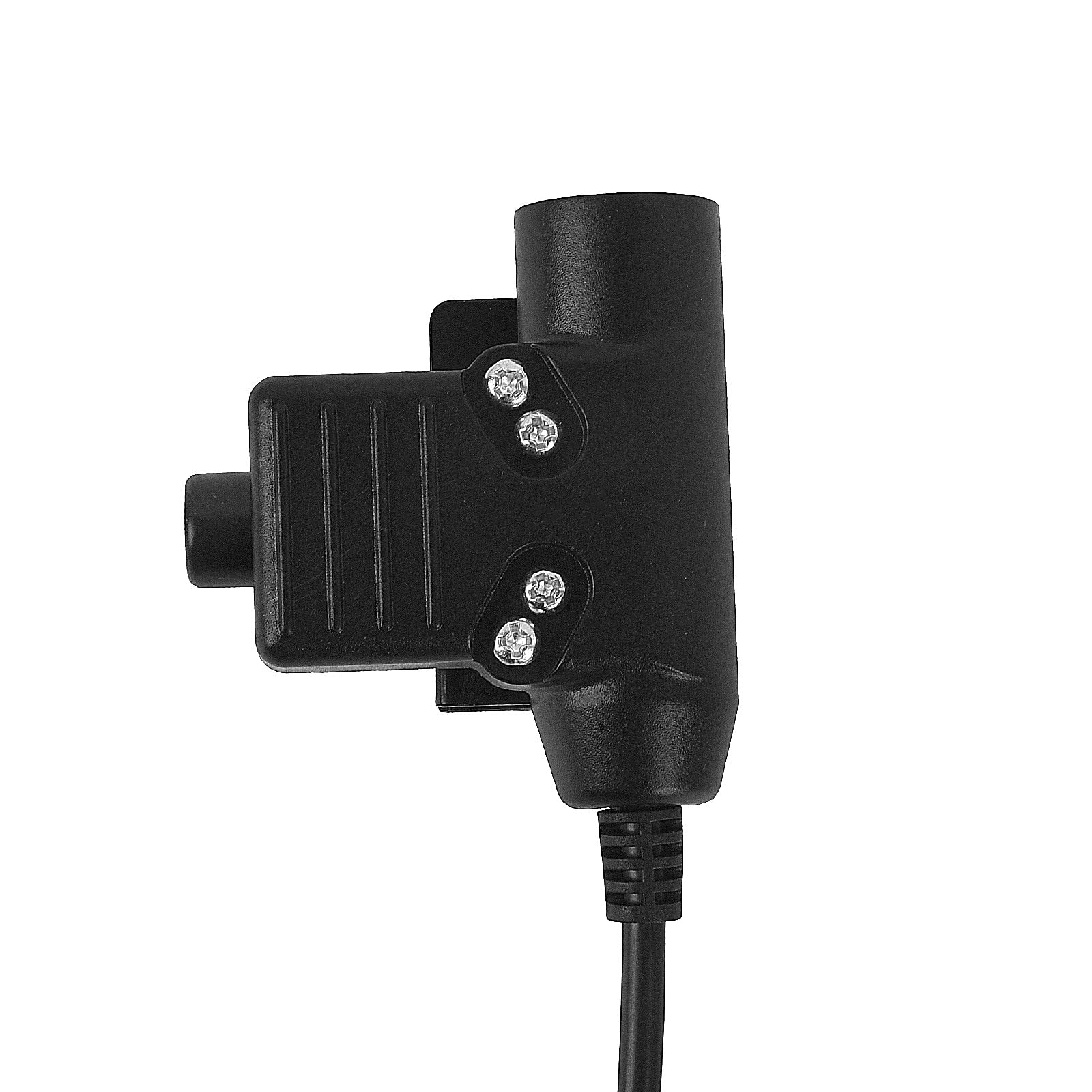 Tactical Radio Headset 2-Prong Pin Adapter U94 PTT Switch Cable - Compatible with Midland, Icom, Alinco Walkie Talkie Earpiece (Civilian Wiring) - Perfect for Outdoor Adventures, Security, and Emergency Communication