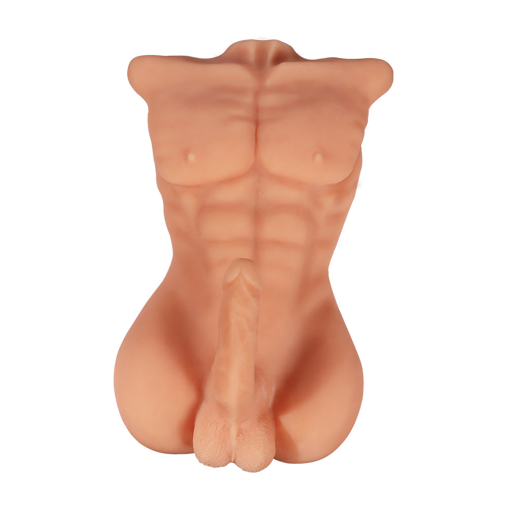 Realistic Male Sex Doll Torso with 6 Dildos - Lifelike Adult Toy for Men & Women - Perfect for Solo Play, Couples & BDSM Scenes