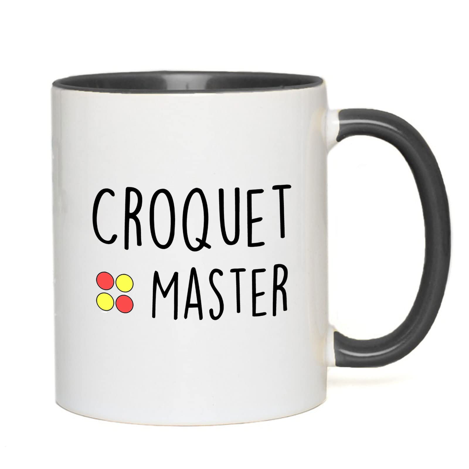 11oz Croquet 2-Tone Black Mug - Perfect Gift for Croquet Master & Sports Enthusiasts - Ideal for Tennis, Racquetball, Netball, Softball Fans - Great for Game Days, Tailgating & Outdoor Gatherings