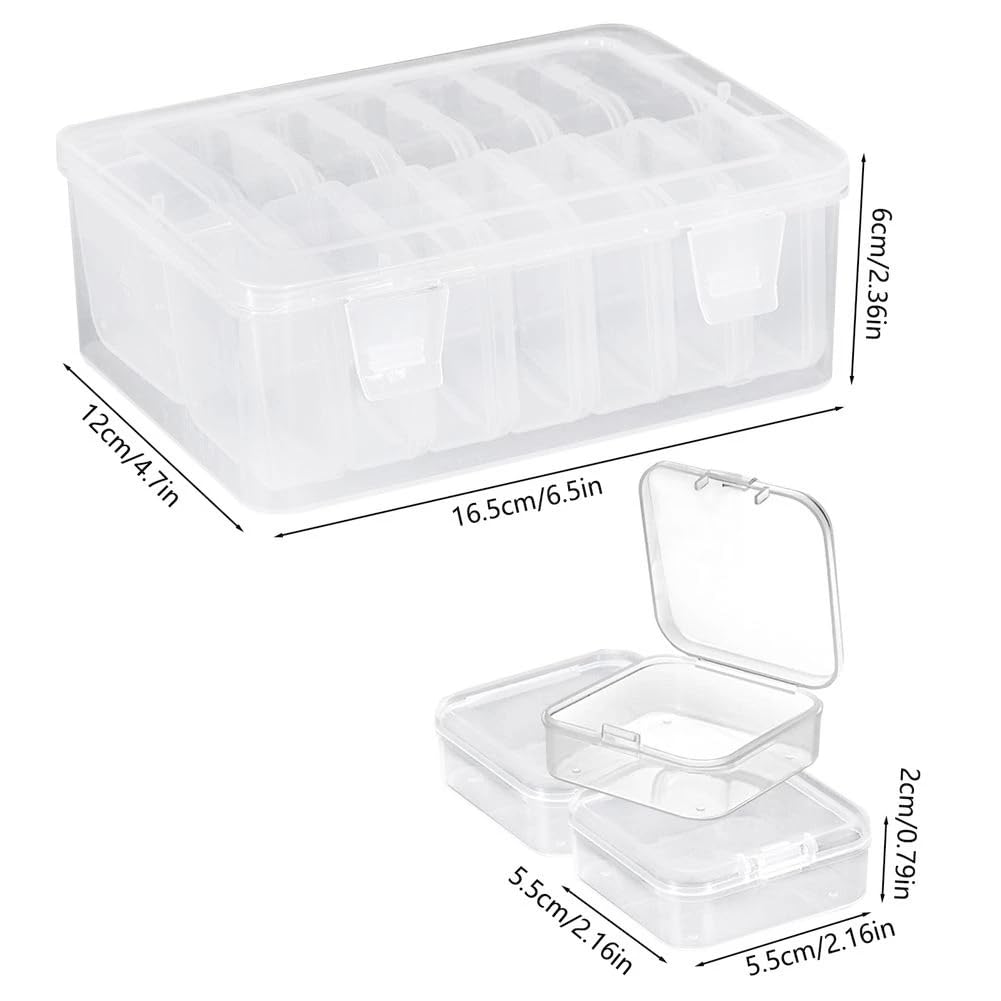 2 Pack Bead Organizer Set - 15 Piece Mini Storage Containers with Lids, Transparent Plastic Craft Boxes for Jewelry Making, DIY Projects & Art Supplies Organization | Perfect for Beading, Scrapbooking & Small Parts Storage