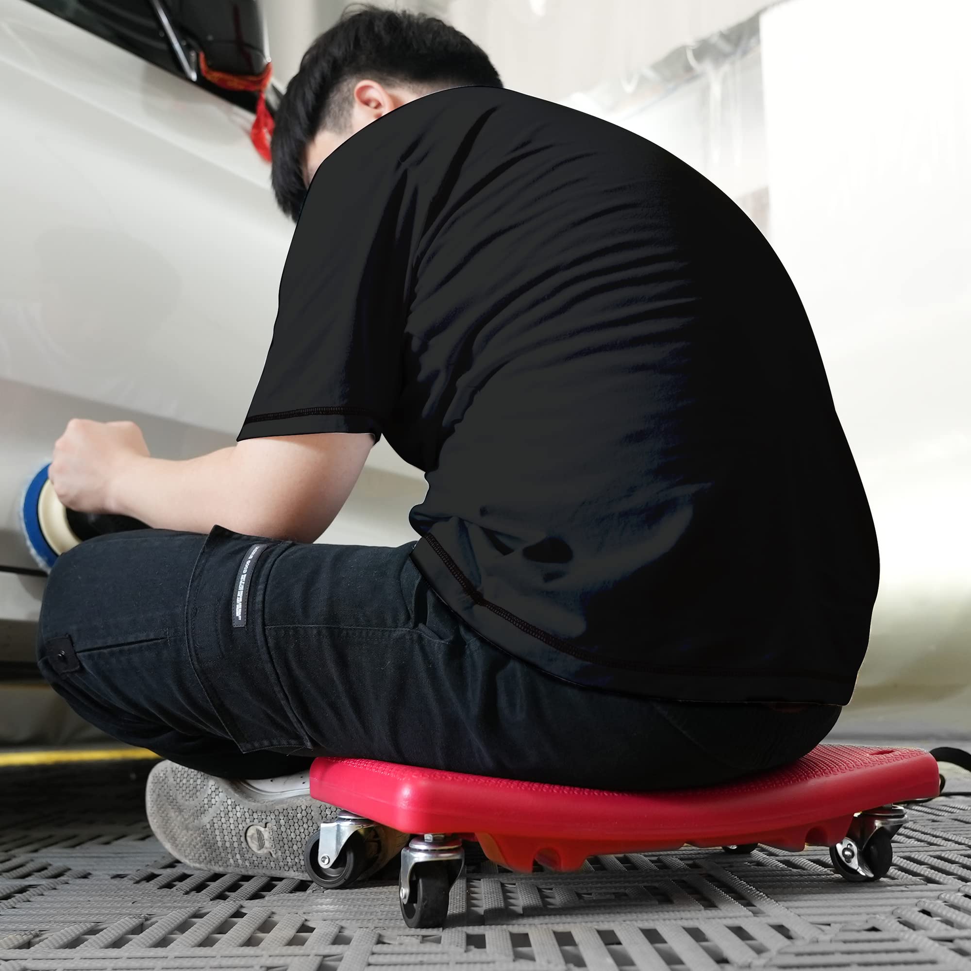 Maxshine New Creeper II - Low Profile Rolling Mechanic Seat for Auto Detailing | No Cushion Mini Creeper for Car Cleaning, Polishing, Waxing & Ceramic Coating | Ideal for Garage Work, Under Vehicle Repairs & Professional Detailing Services
