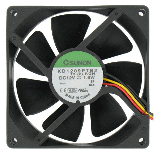 Sunon 92x92x25mm Medium Speed 3-Pin 12V DC Cooling Fan KD1209PTB2 - Perfect for PC Case, Server, and Electronics Cooling