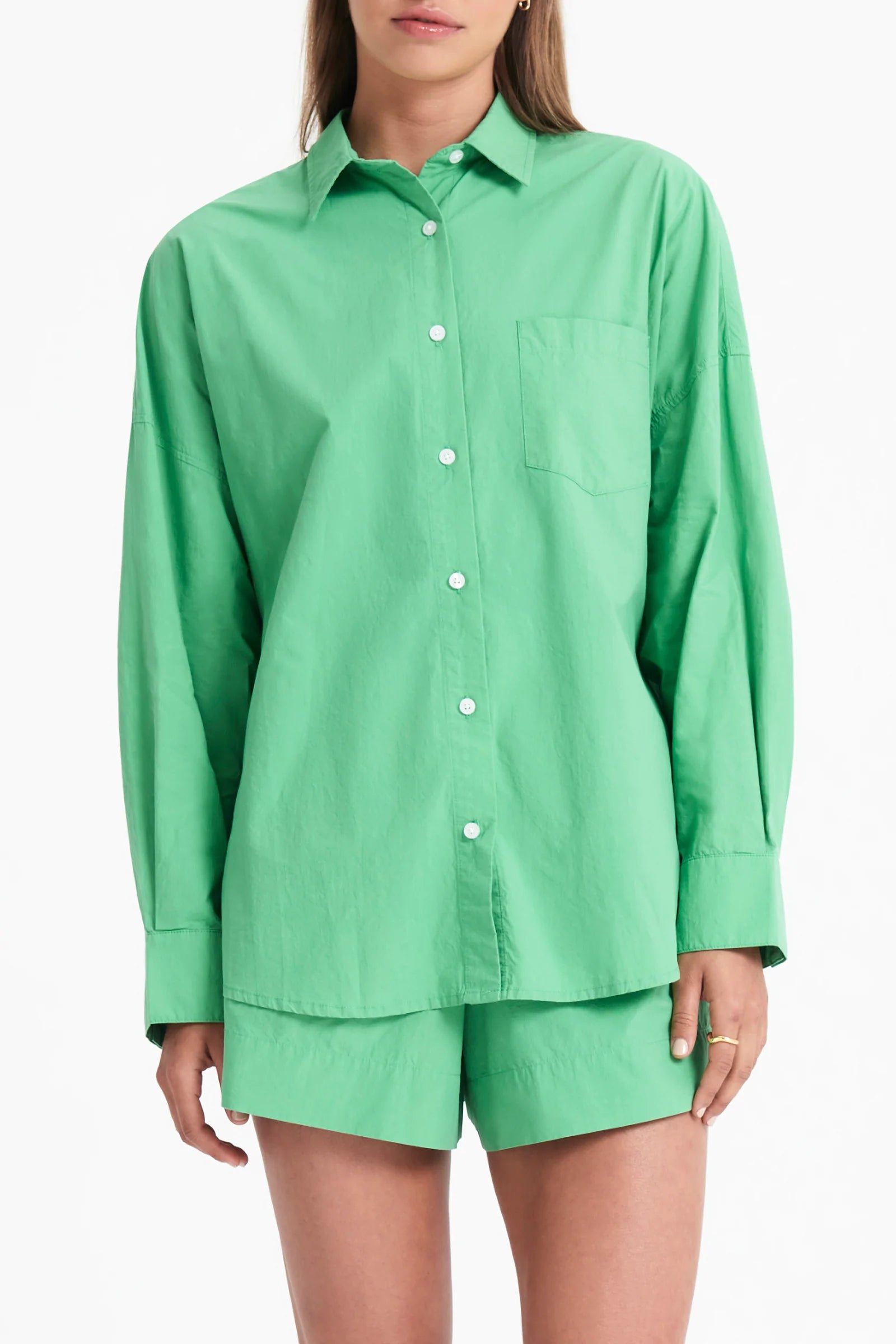 Cruz Poplin Shirt for Men - Lightweight Breathable Button Down Shirt with Palm Print - Perfect for Summer Casual Wear, Beach Outings & Vacation Style