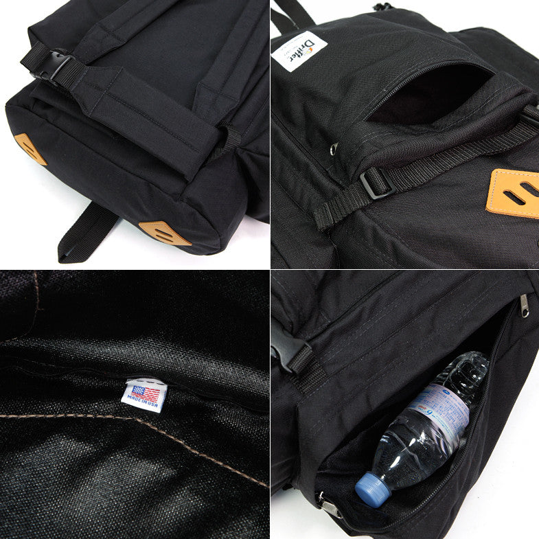 DRIFTER TRAIL PACK BACKPACK - 1000D Cordura Nylon Durable Hiking Backpack (Black) - Made in USA - Perfect for Outdoor Adventures, Camping & Travel
