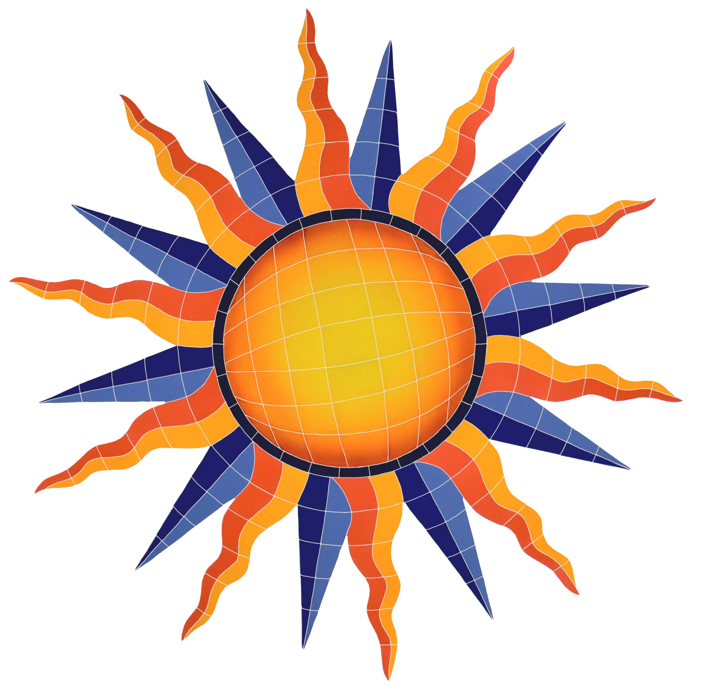 Sun Medallion Ceramic Swimming Pool Mosaic Tile - 48