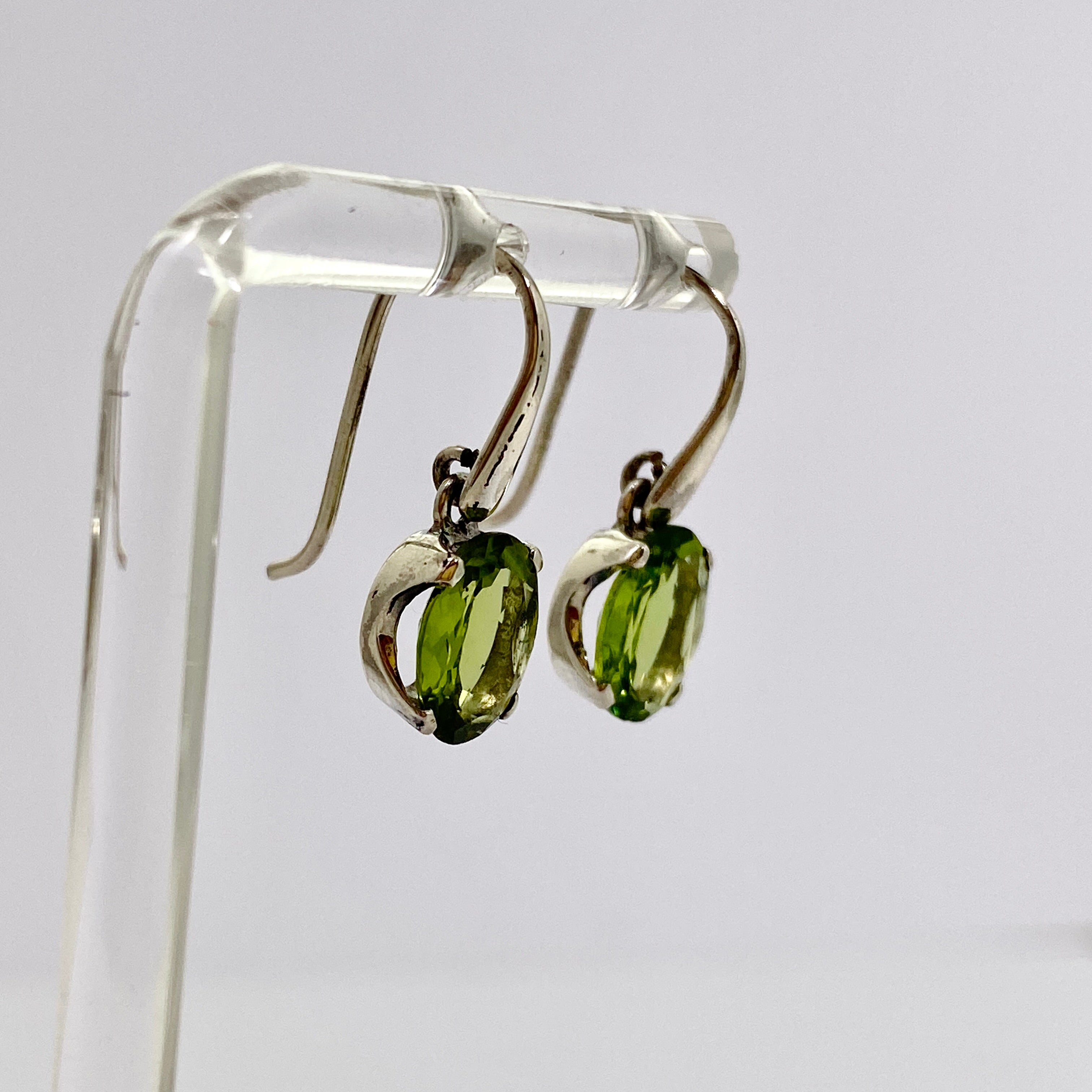Peridot Oval Faceted Stud Earrings - 14K Gold Plated Dainty Jewelry for Women - Perfect for Everyday Wear, Gift Giving & Special Occasions