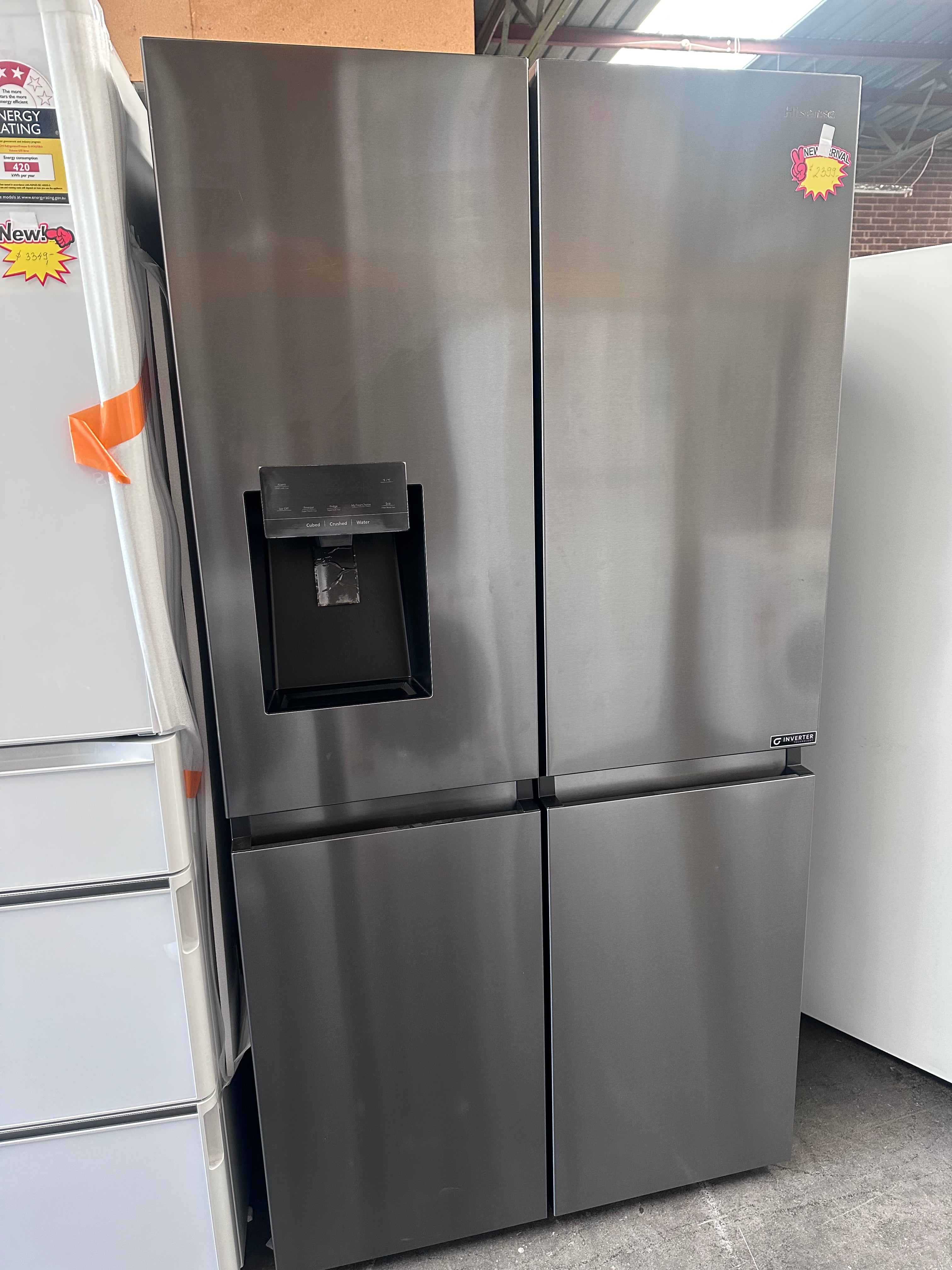 Hisense HRCD586TBWB 585L French Door Refrigerator - Black Steel Finish, 3-Year Warranty - Perfect for Large Families, Entertaining & Modern Kitchens