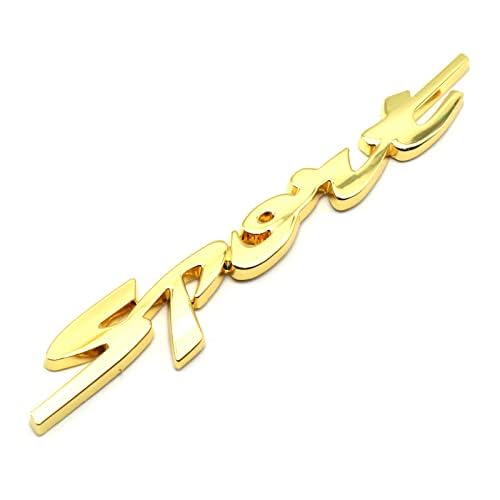 3D Metal Sport Logo Car Trunk Emblem Badge - Red & Gold Decorative Sticker for Vehicle Tailgate - Perfect for Car Enthusiasts & Customization Projects