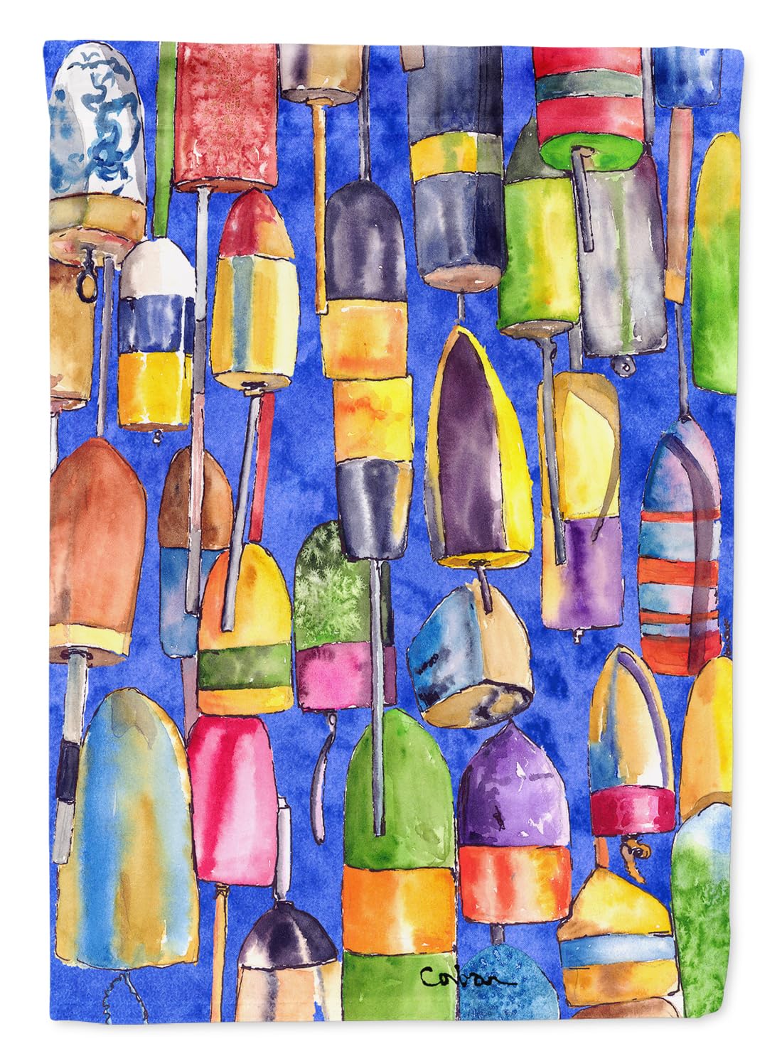 Caroline's Treasures 8723GF Lobster Buoys Garden Flag - Decorative Outdoor Yard Banner for Mailbox, Patio, Flower Beds & Garden Decor | Vibrant Multicolor Design for Coastal & Nautical Themes