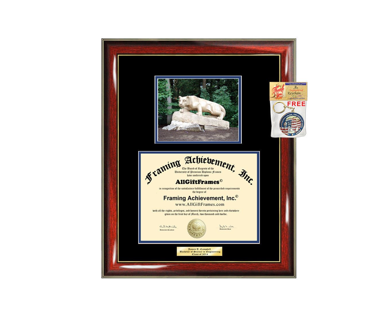 PSU Penn State University Diploma Frame - Custom Engraved Graduation Gift for Bachelor, Masters, MBA, PhD & Doctorate Degrees | Perfect for Office Display & Home Decor
