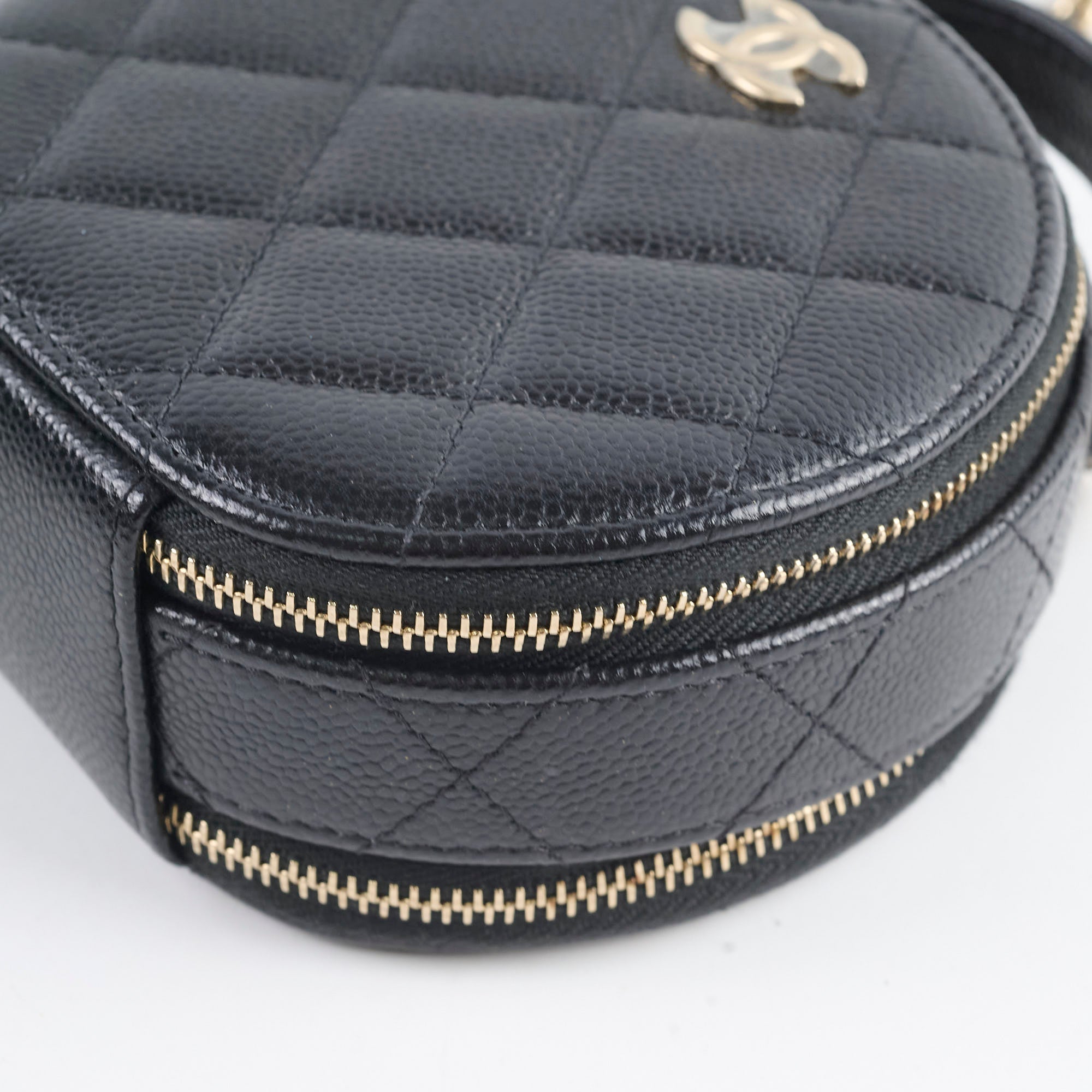 Chanel Black Caviar Round Top Handle Crossbody Vanity Bag - Luxury Designer Handbag for Women, Perfect for Evening Out & Special Occasions