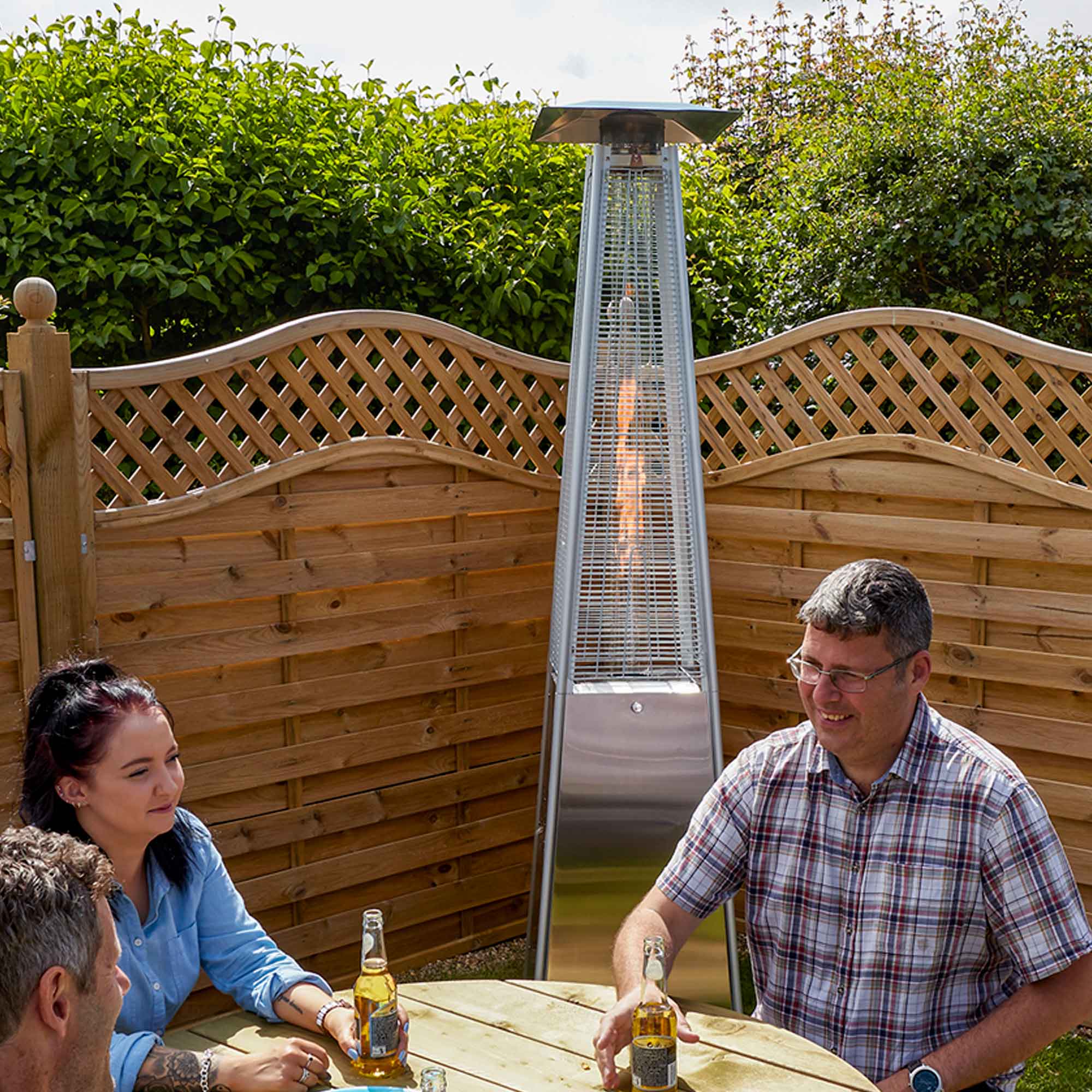 Pyramid Gas Patio Heater 13kW - Commercial & Residential Outdoor Heater with Weatherproof Cover, Stainless Steel DG225 - Perfect for Restaurants, Backyards, and Patio Parties
