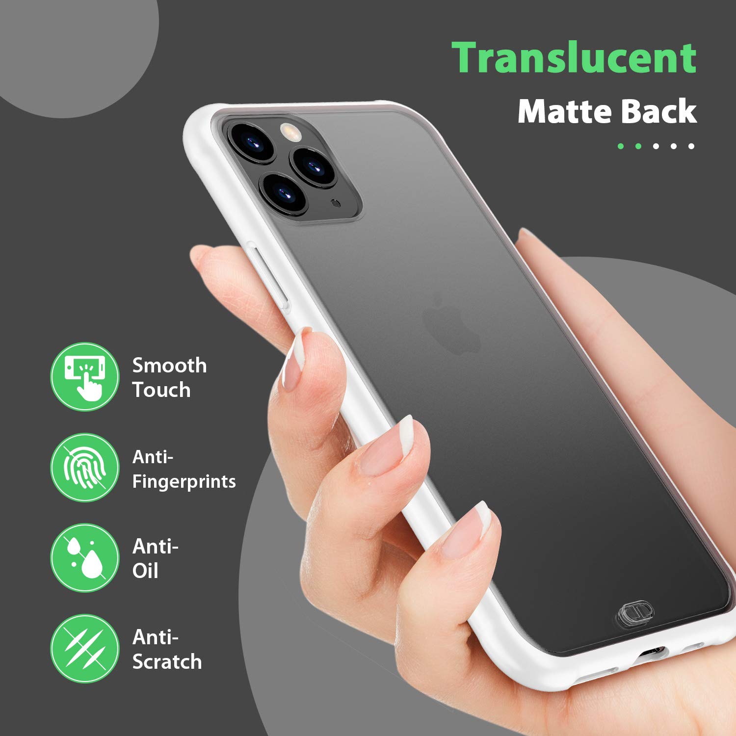 ORIbox iPhone 11 Pro Max Case - Translucent Matte White with Soft Edges, Slim Lightweight Protective Cover for iPhone 11 Pro Max - Perfect for Everyday Use, Work, School & Travel