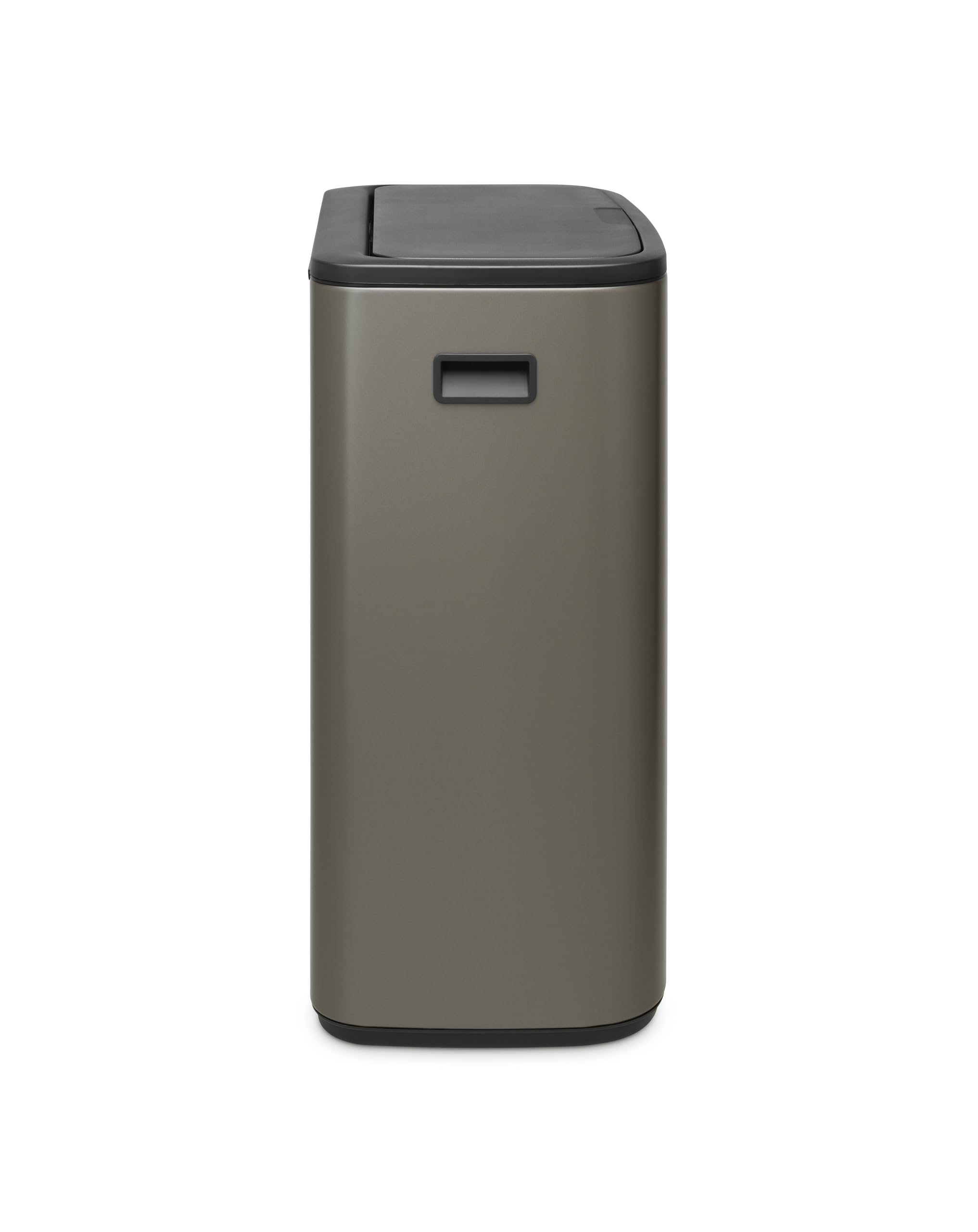 Brabantia Bo Touch Top 16 Gallon Kitchen Trash Can - Soft Close Lid, Removable Compartment for Recycling & Garbage, Platinum Finish | Perfect for Modern Kitchens, Offices & Eco-Friendly Homes