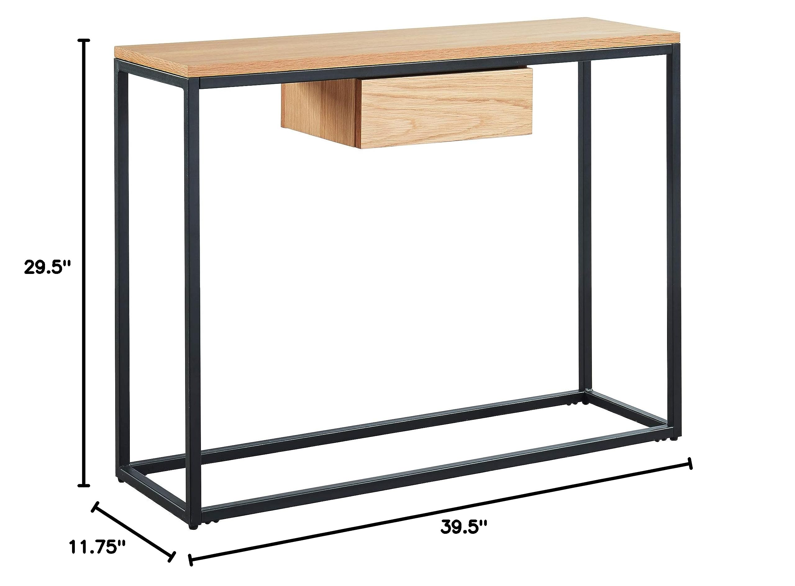 Modern Oak Console Table with Drawers - Elegant Sofa & Hallway Entryway Furniture for Living Room, Bedroom, or Foyer Decor