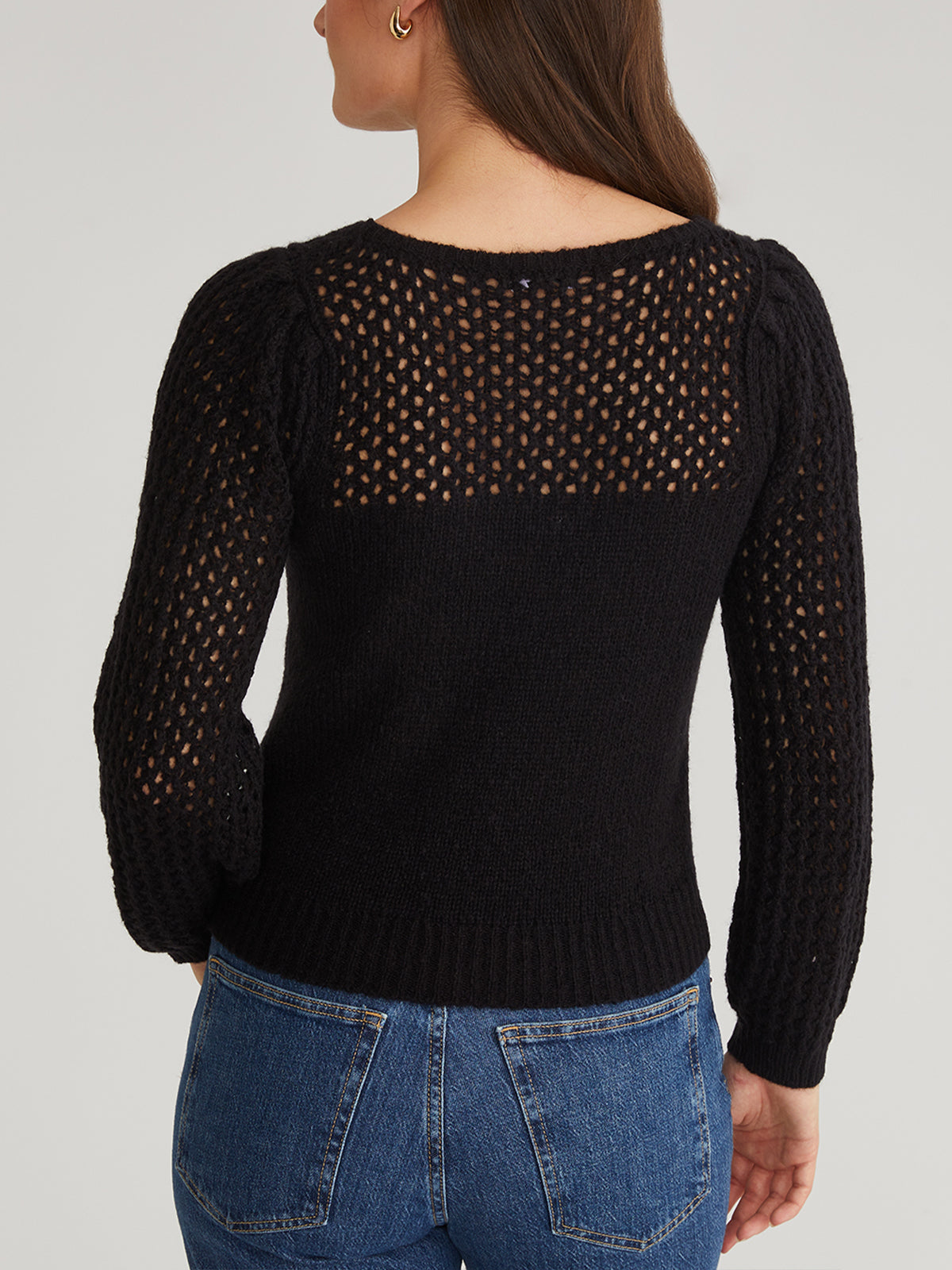 Brigid Women's Puff Sleeve Mesh Pullover Top - Breathable Loose Fit Blouse for Casual Wear, Date Night & Office Outfits