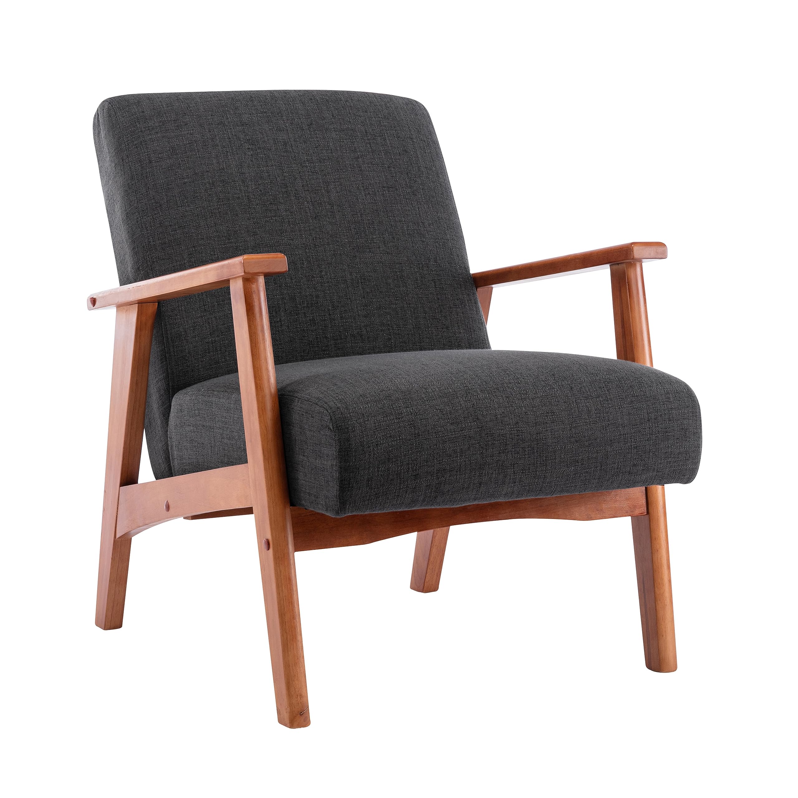 Porthos Home Layla Accent Chair with Beech Wood Legs & Fabric Upholstery - Modern Armchair for Living Room, Bedroom & Office Decor - Perfect for Reading Nooks, Cozy Corners & Small Spaces