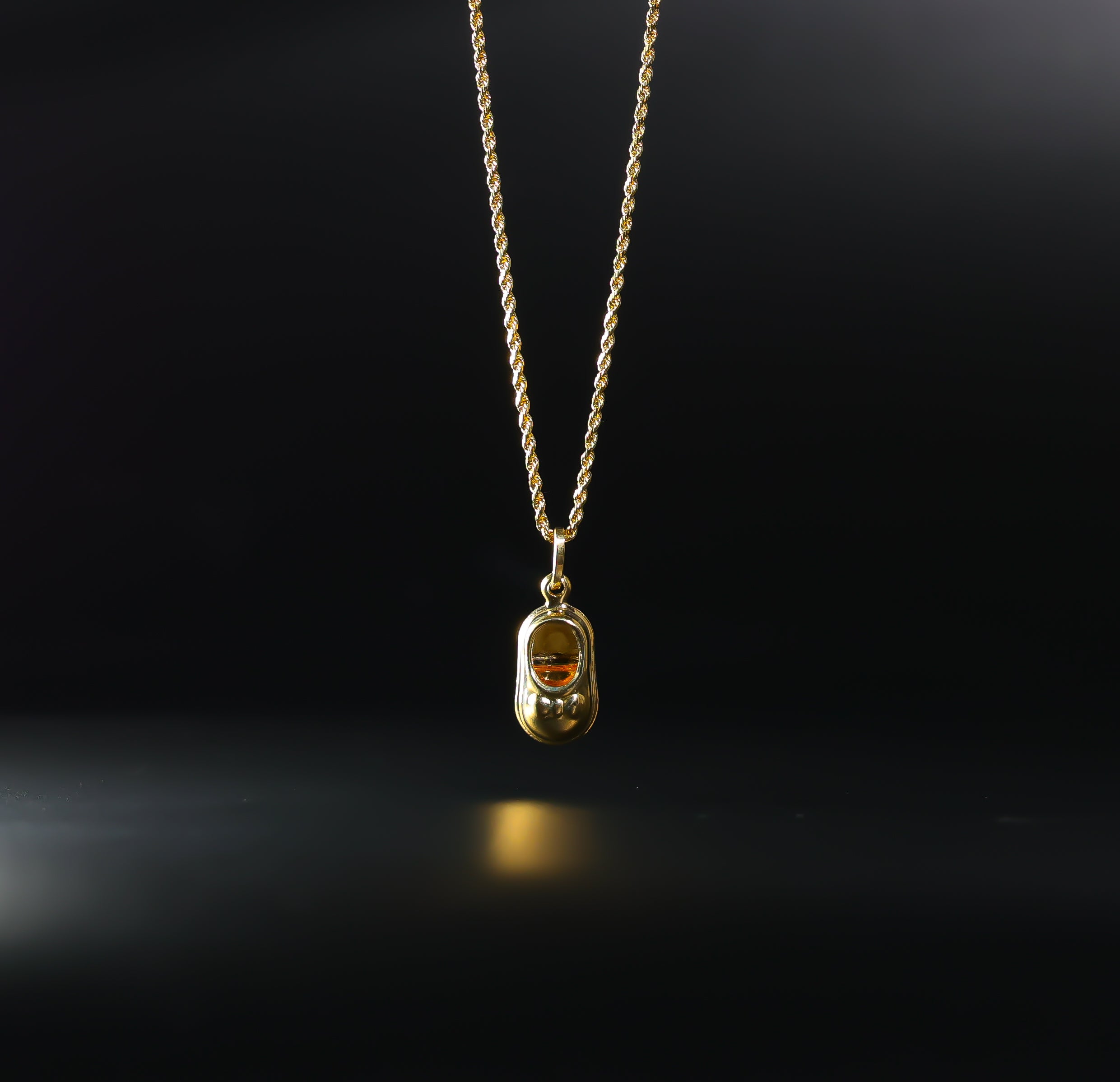 18K Gold Baby Shoes Pendant Necklace - Model 1720 - Perfect Christening Gift, Baby Shower Present & Newborn Keepsake Jewelry for Boys and Girls