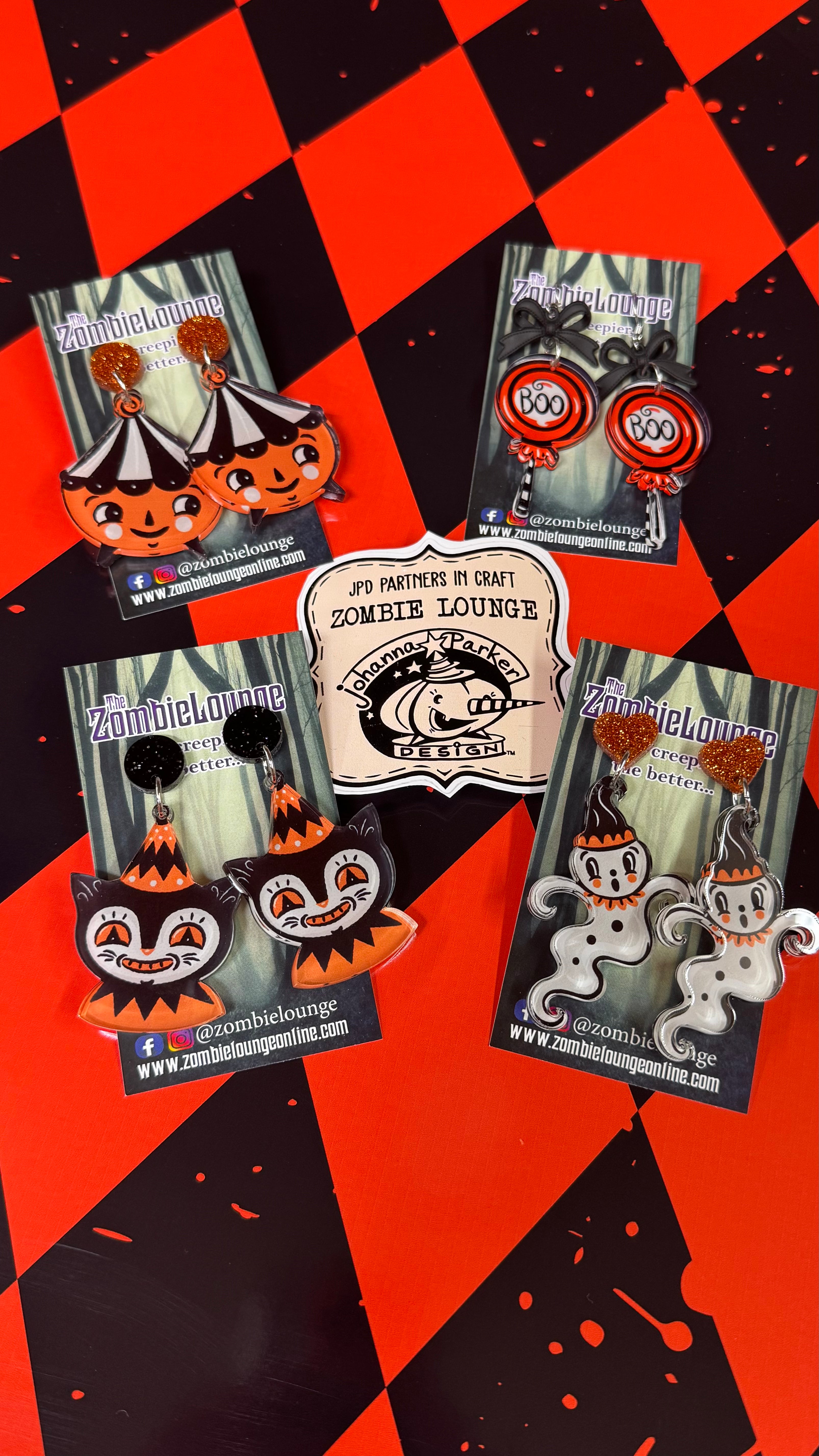 Johanna Parker Halloween Carnival Earrings - Spooky & Fun Dangle Earrings for Women | Perfect for Halloween Parties, Costumes & Festive Celebrations