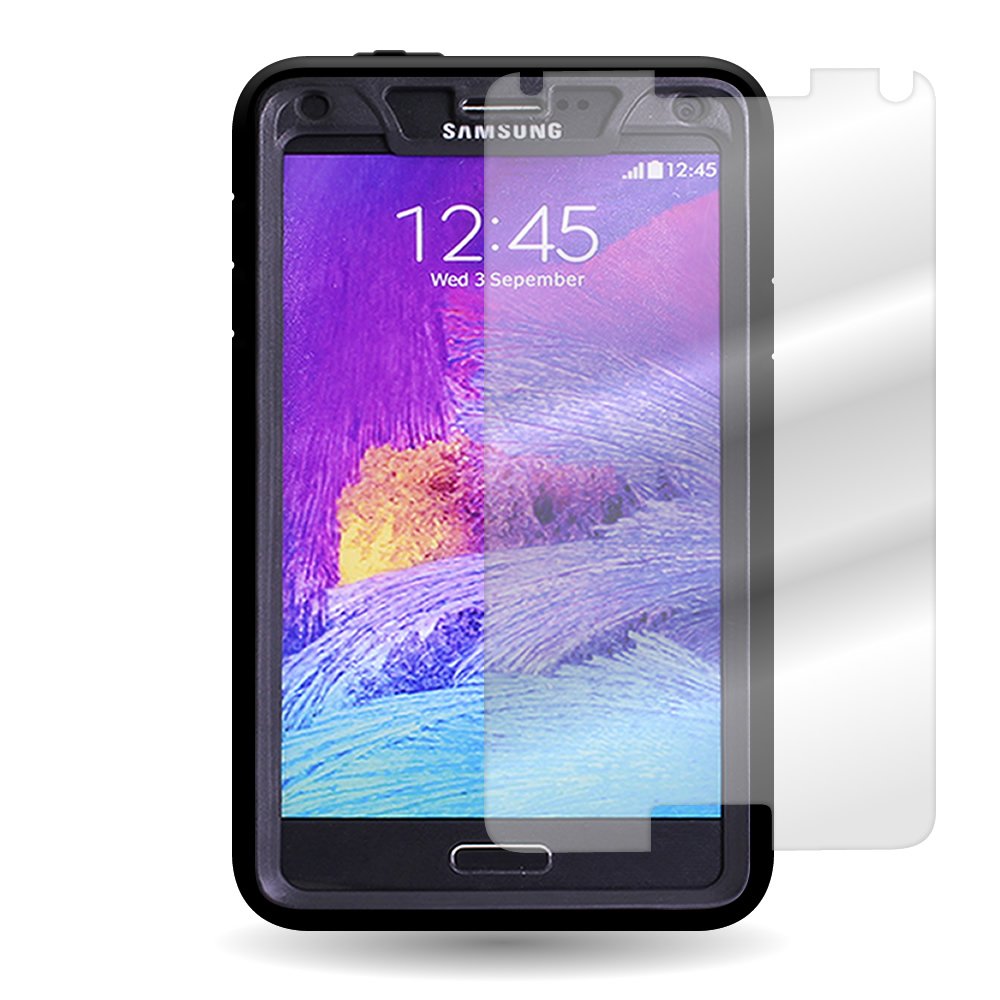 Samsung Galaxy Note 4 Tough Case with Screen Protector - Black & Gray for Heavy Duty Protection
