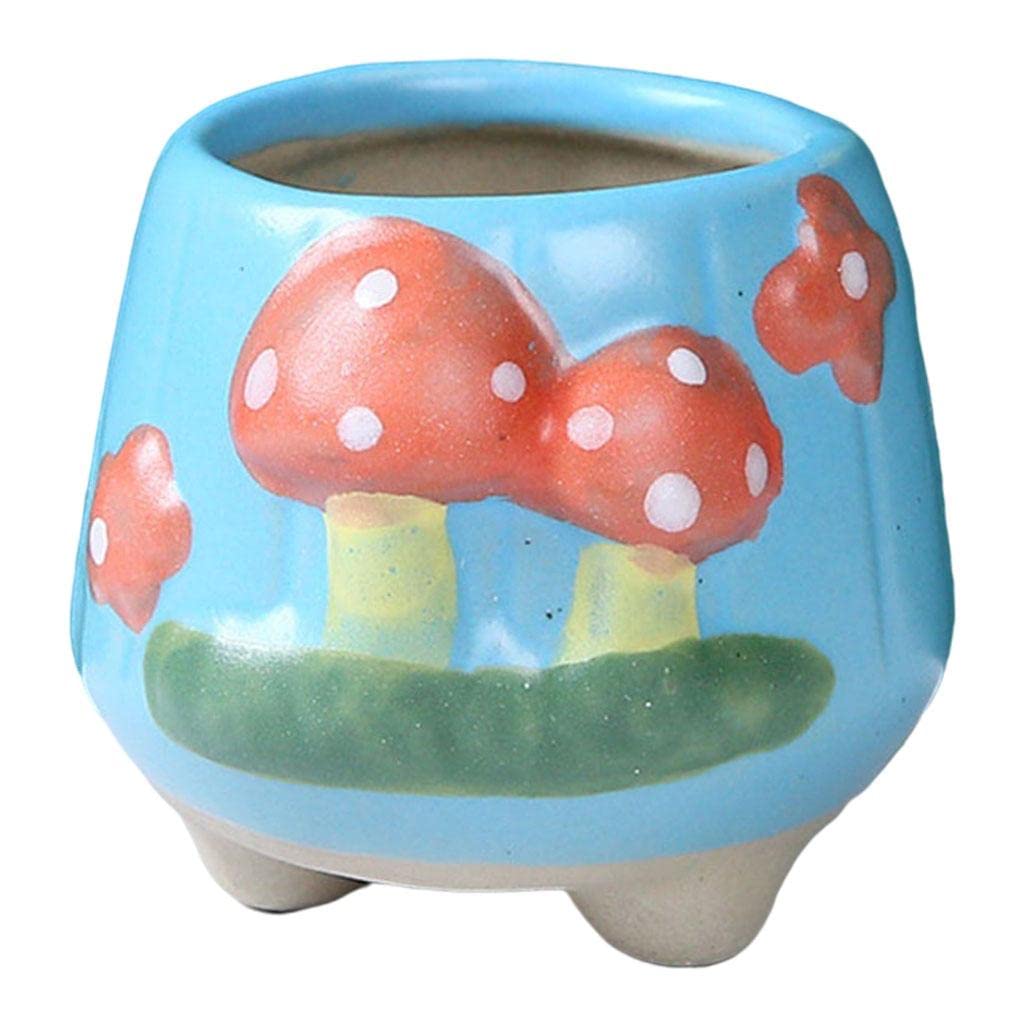 Fenteer Mini Succulent Pots with Drainage Holes - Creative Sky Blue Flower Pots for Cactus & Succulents, Perfect for Home Office Decor, Indoor Gardening & Gift Ideas