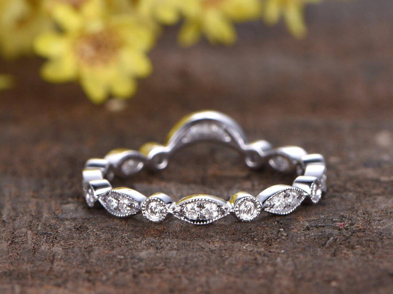 0.50 Carat 10k White Gold Moissanite Wedding Band - Anniversary Ring for Women - Perfect for Engagement, Proposal, Bridal Jewelry & Special Occasions