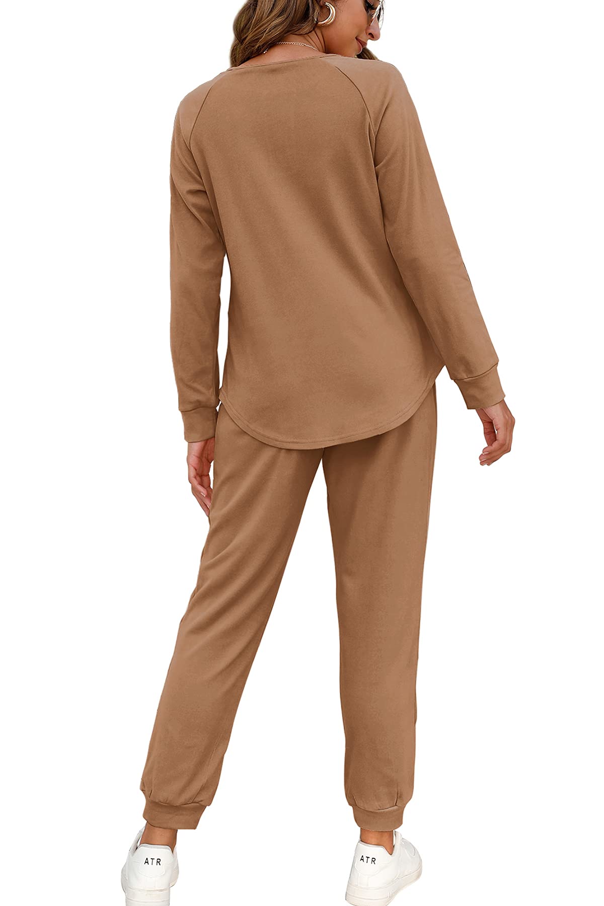 WIHOLL Women's Two Piece Lounge Set - Button Down Sweatshirt & Sweatpants Outfit with Pockets | Comfortable Loungewear for Home, Yoga & Casual Wear