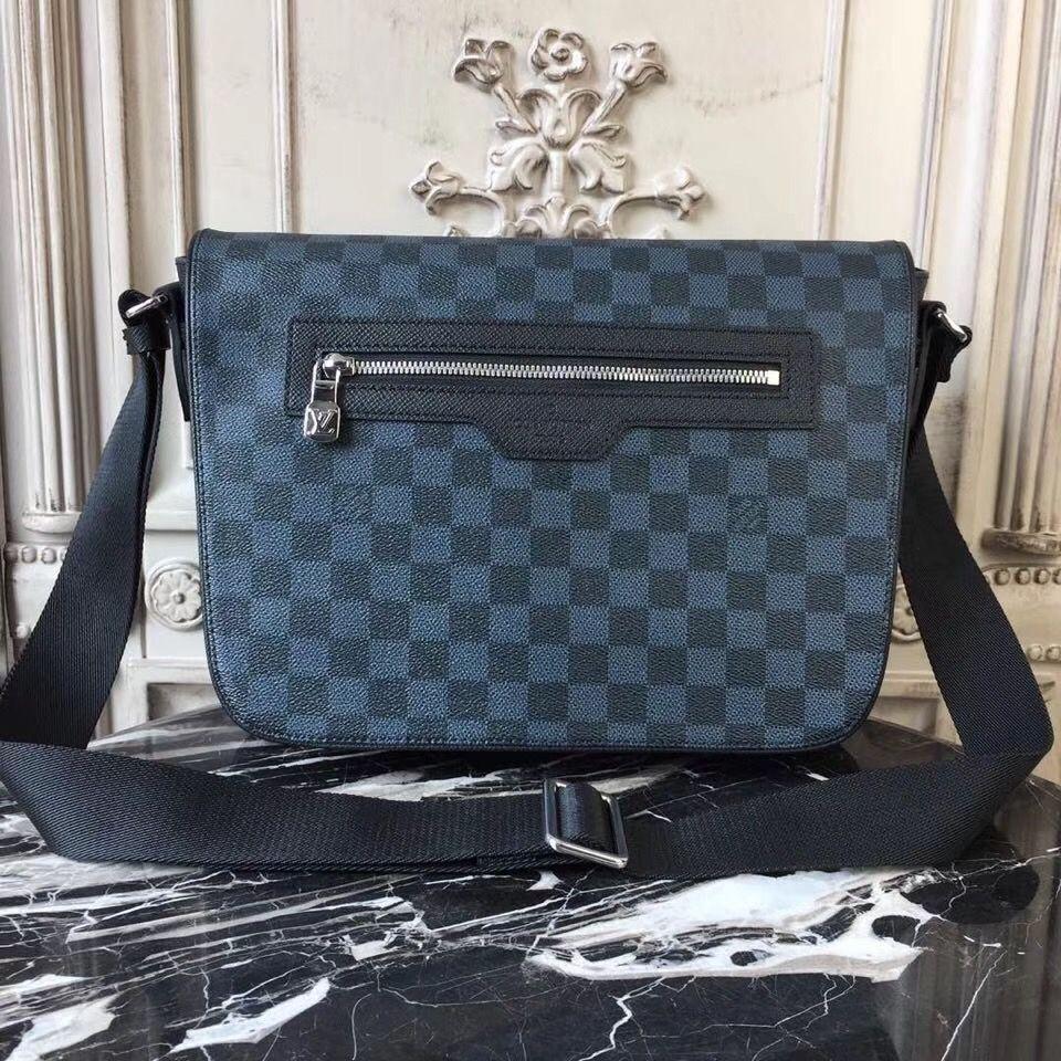 LV Matchpoint Messenger Bag in Damier Cobalt Canvas - Stylish Crossbody Bag for Men, Perfect for Work, Travel & Everyday Use