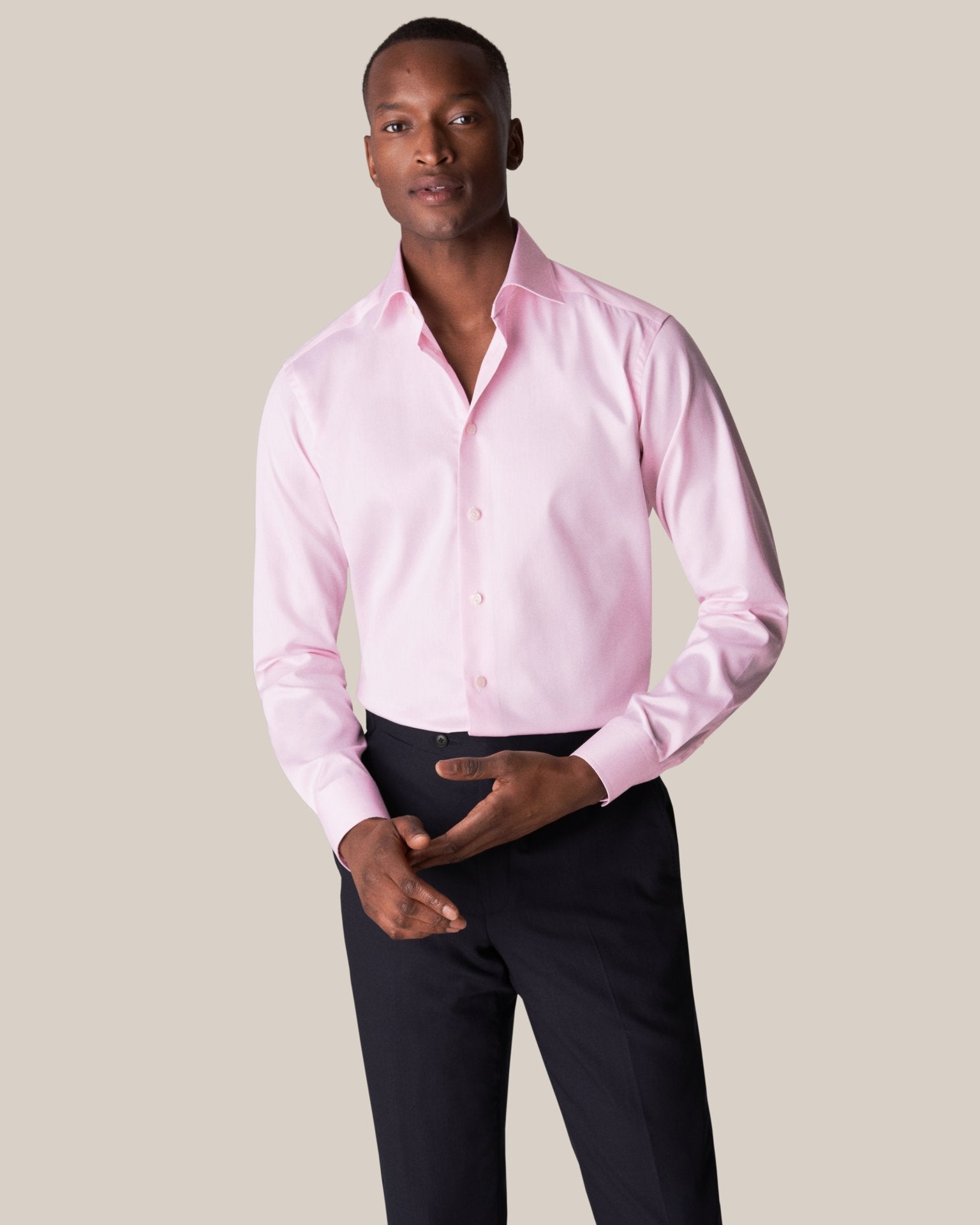 ETON Men's Light Pink Plain Button-Down Shirt | Contemporary Fit | Casual & Business Wear | Perfect for Office, Dates & Special Occasions