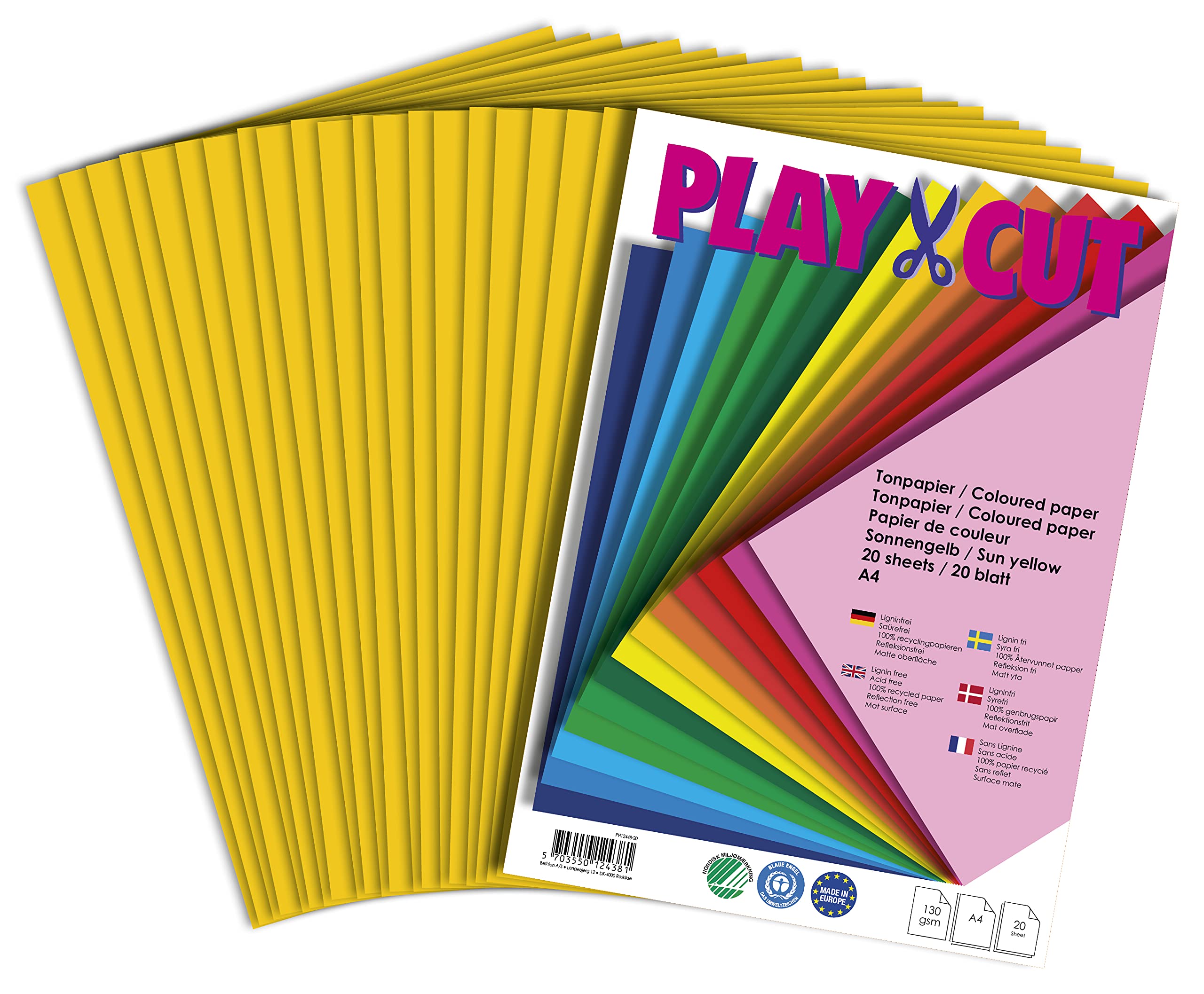 Yellow Sun A4 Craft Paper (130g/m2) | 20 Sheets for Printing & DIY | Home & Office Use