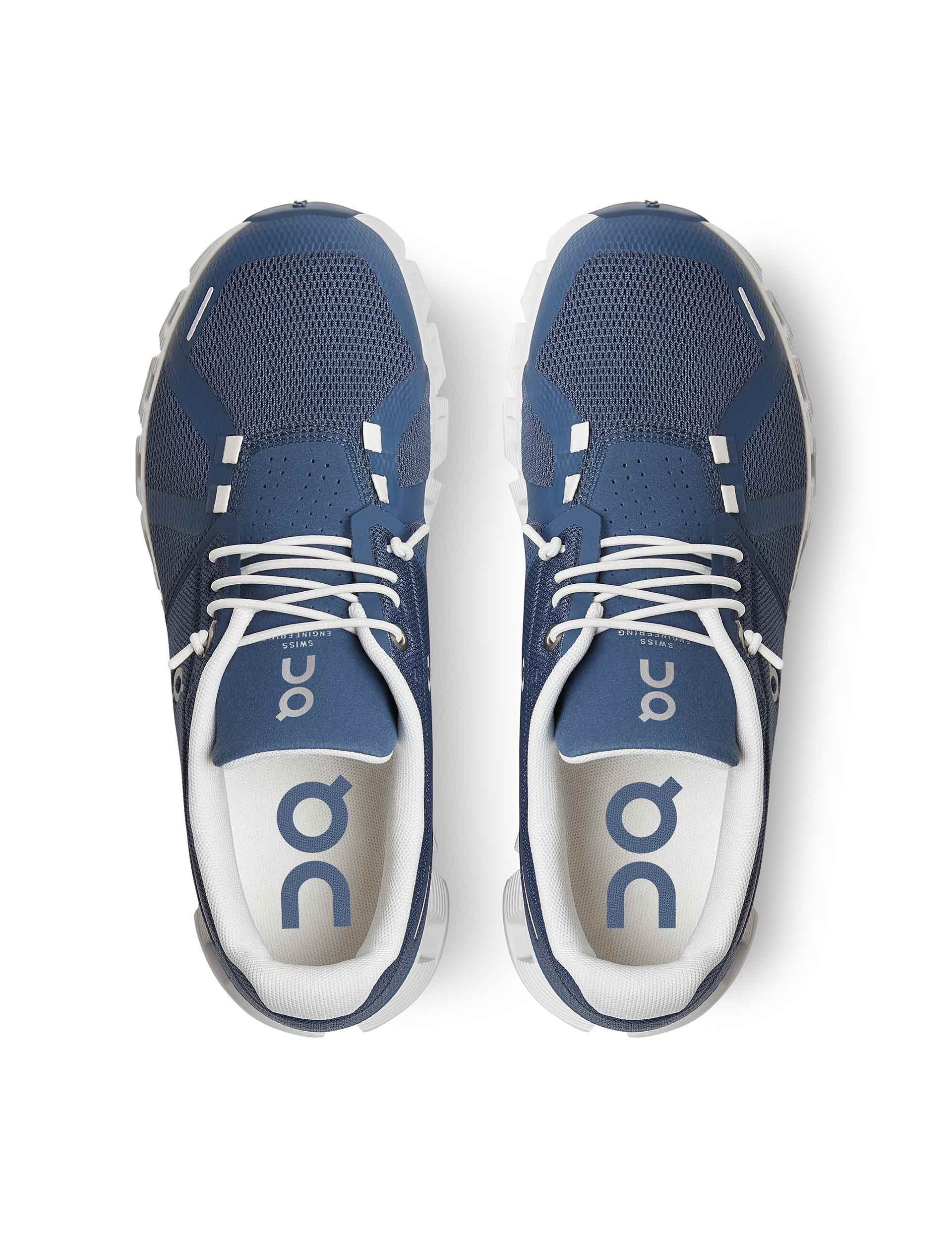 Cloud 5 Running Shoes - Lightweight Denim & White Sneakers for Men & Women - Perfect for Jogging, Gym Workouts & Casual Wear