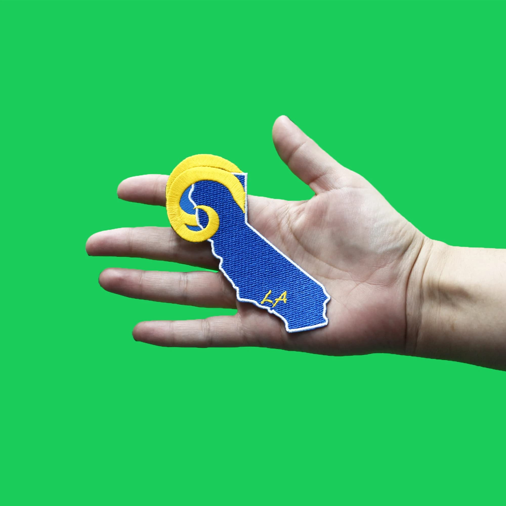 California Ram Horns Patch - Embroidered Iron-On for LA Football Team Jerseys & Hats | Perfect for DIY Customization, Fan Gear & Sports Apparel