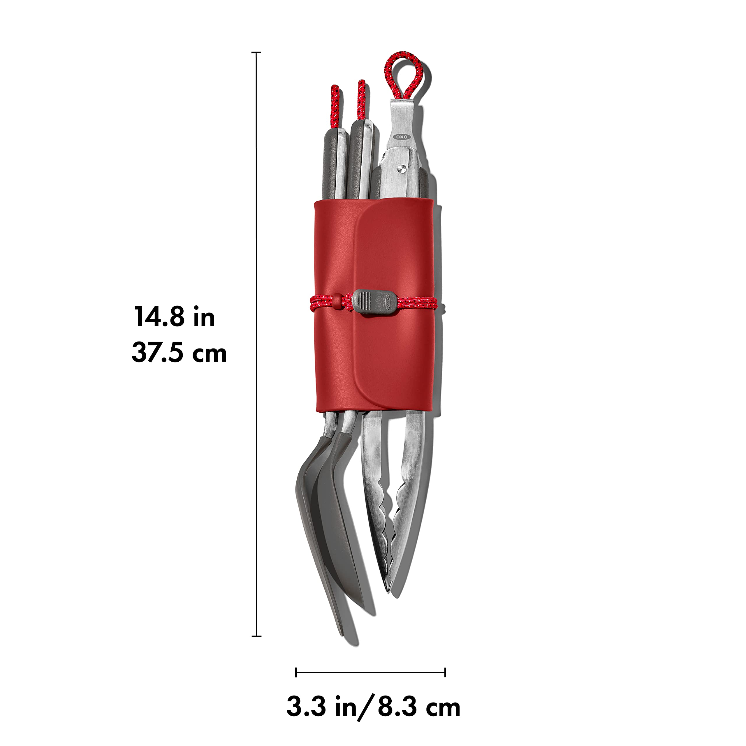 OXO Outdoor 4-Piece Camping Utensil Set - Lightweight & Durable Spork, Knife, Spoon & Fork for Hiking, Backpacking & Picnics | Compact Travel Cutlery Kit for Campers & Outdoor Enthusiasts