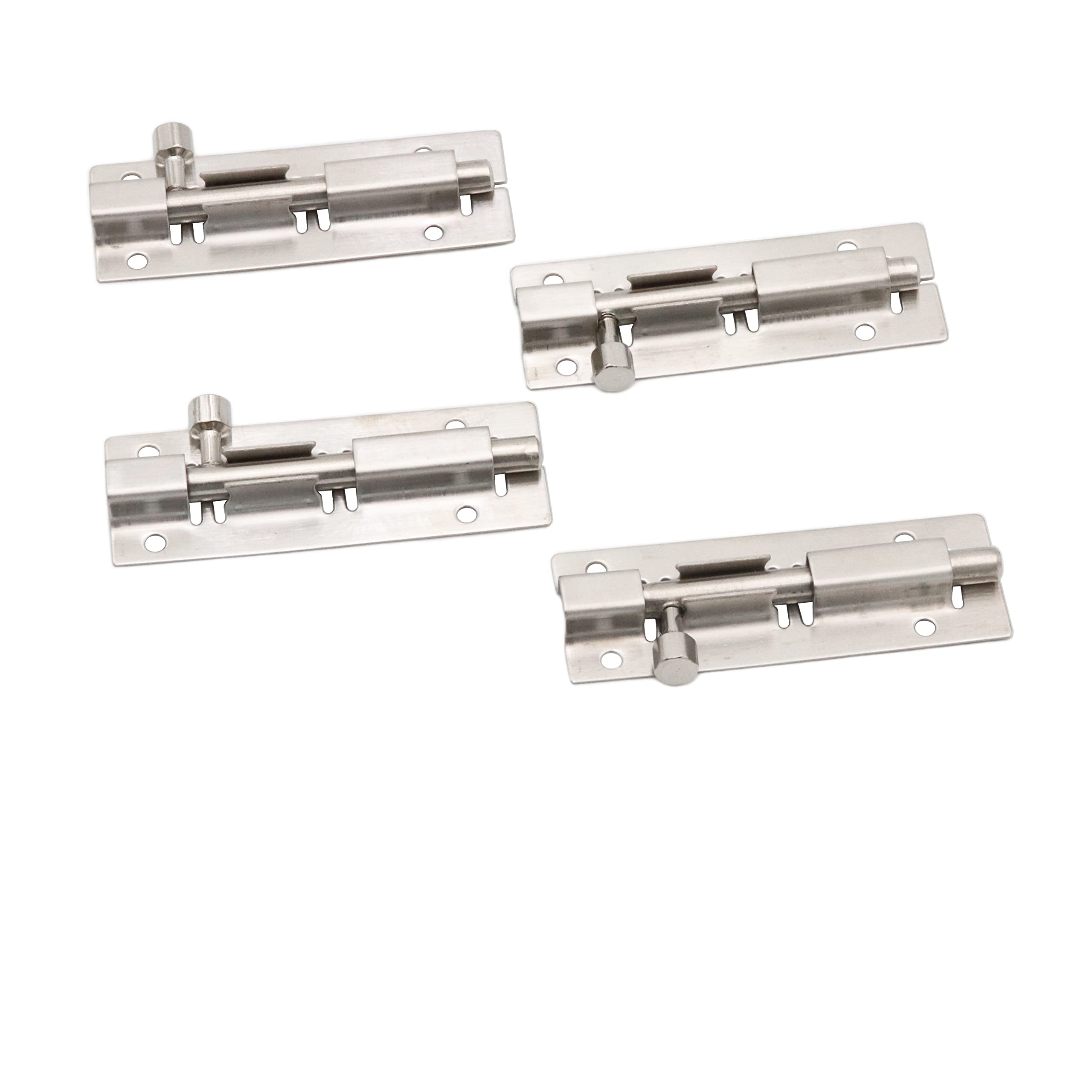 4 Sets Heavy Duty Stainless Steel Door Security Slide Latch Lock - 2.87