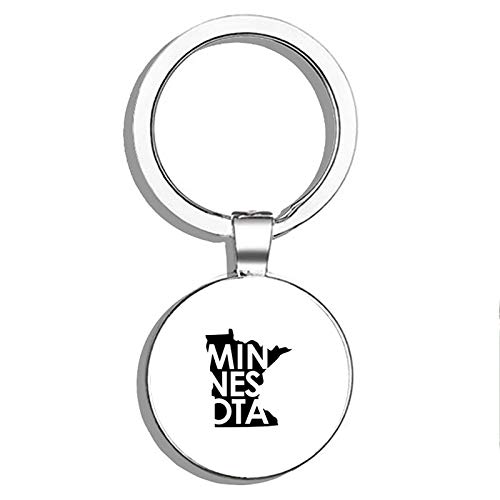 Minnesota State Double Sided Stainless Steel Keychain - Durable Key Ring Holder with Carabiner Clip for Keys, Key Finder, and Everyday Carry (Perfect for Travel, Gifts, and Organizing Keys)