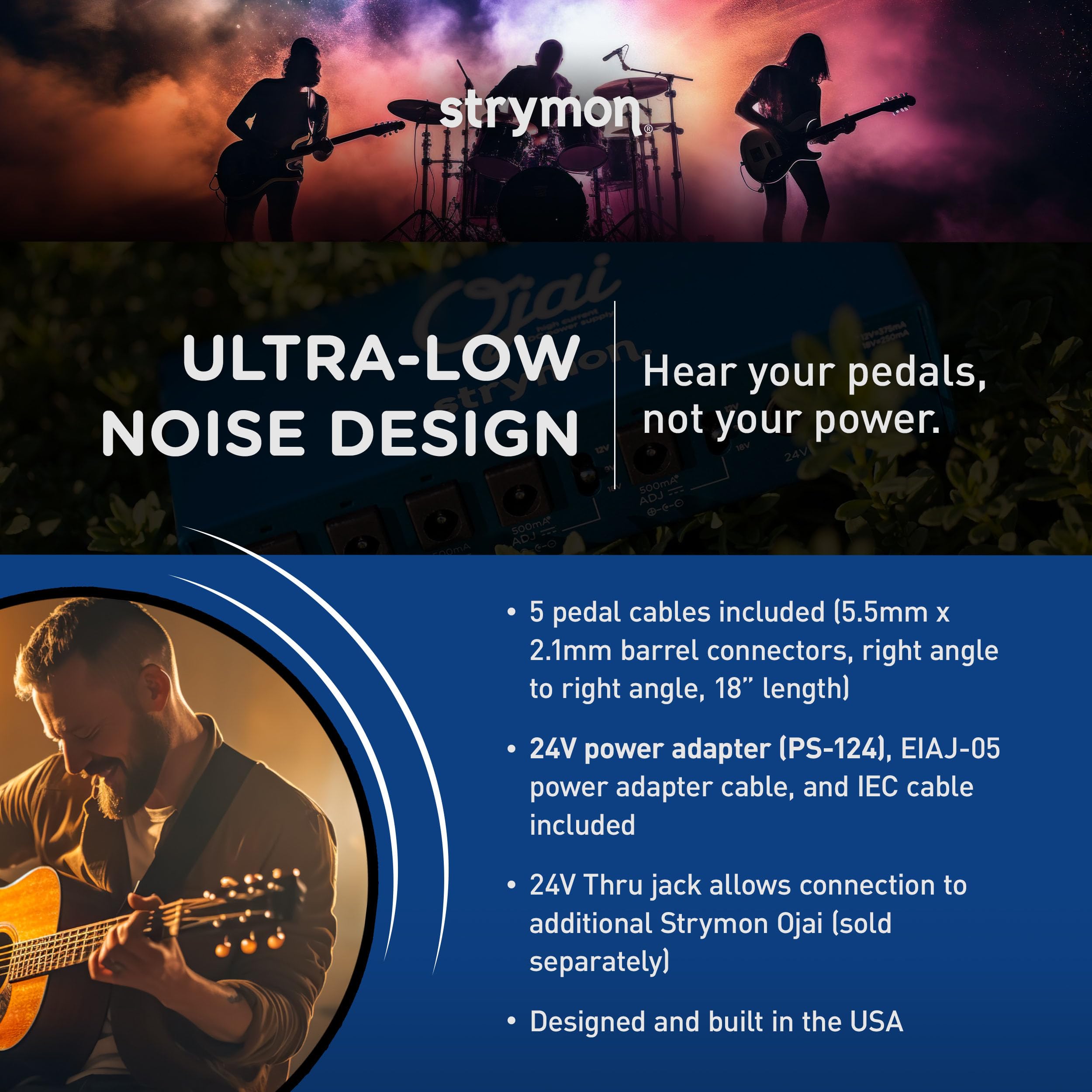 Strymon Ojai R30 Expandable High Current Guitar Pedal Power Supply - 9V/12V/18V Compatible for Effects Pedals - 5 Outputs 500mA Each - Perfect for Pedalboards & Professional Guitar Rigs