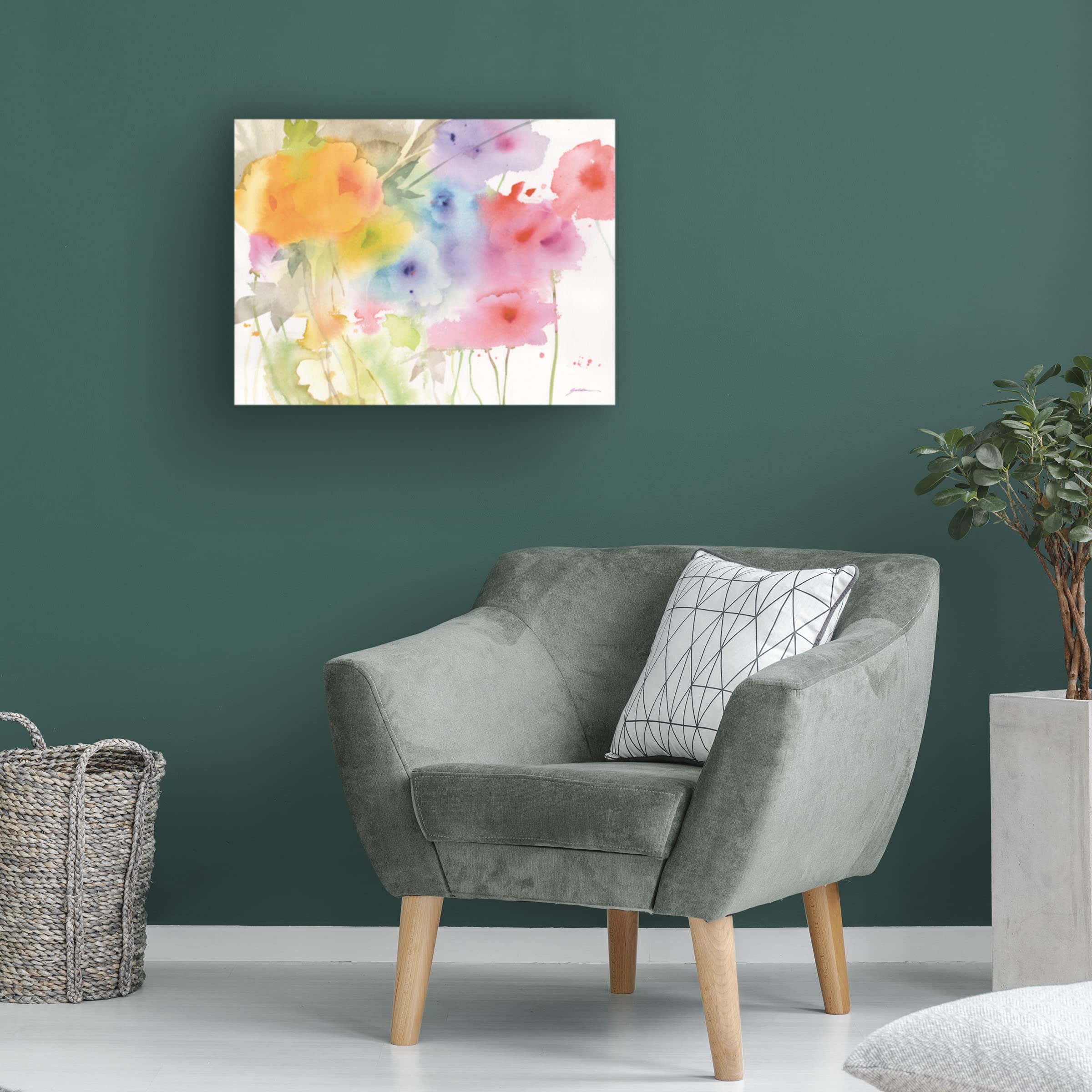 Sheila Golden 'Garden of The Rainbow' Canvas Wall Art Print - Vibrant Floral Landscape Painting for Living Room, Bedroom & Office Decor