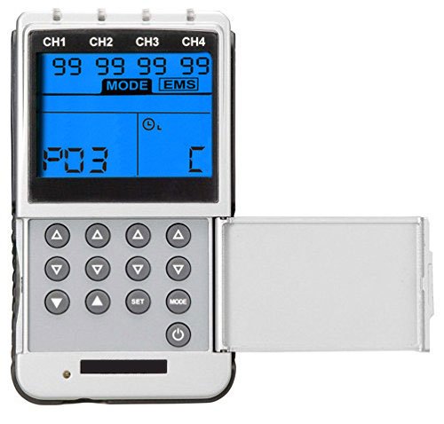 906A Premier 4 Channel Rechargeable TENS EMS Combo Unit - Muscle Stimulator for Pain Relief & Recovery, Muscle Strengthening & Therapy - Perfect for Home Use, Athletes & Physical Therapy