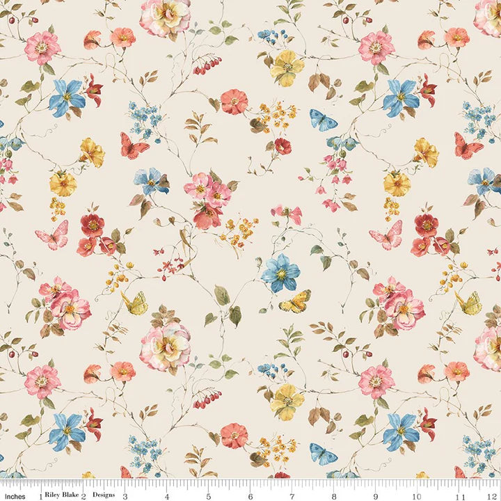Countryside by Lisa Audit Floral Sand Art Print - C14533 SAND - Perfect for Home Decor, Living Room & Bedroom Wall Art