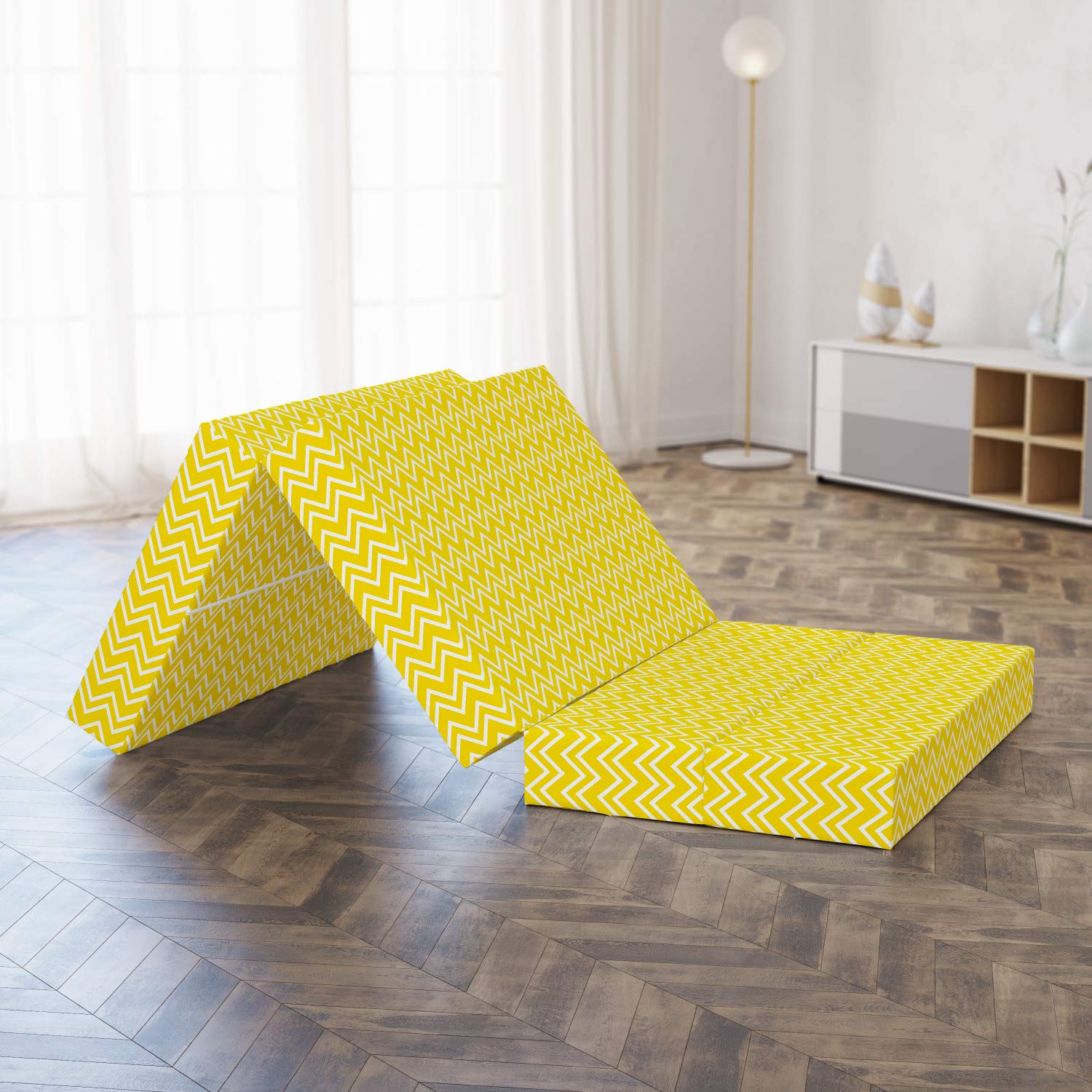 Ambesonne Modern Foldable Mattress - Queen Size 74.8