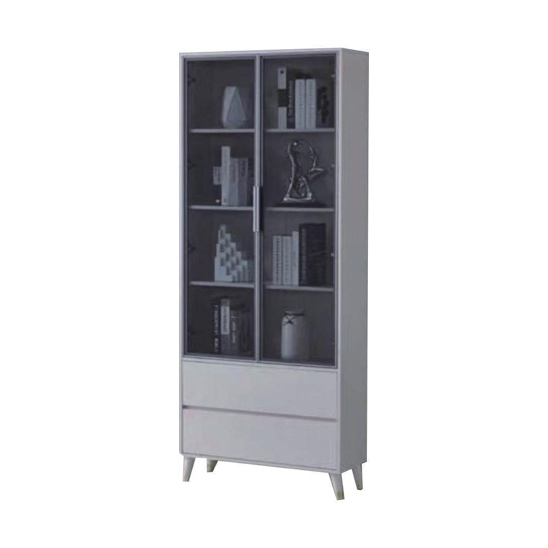 Kevin Display Bookshelf with Glass Doors - Modern Glass Door Bookcase for Living Room, Office & Library - Stylish Storage for Books, Collectibles & Home Decor