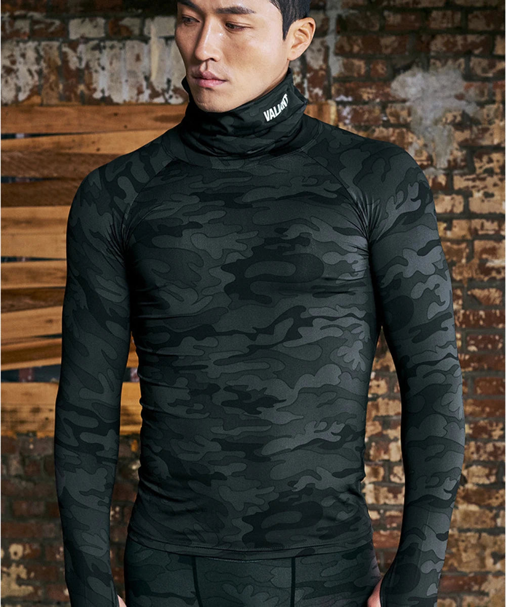 Men's Long Sleeve T-Shirts for Gym & Training - High Neck Fitness Workout Shirts for Running, Yoga & Athletic Performance