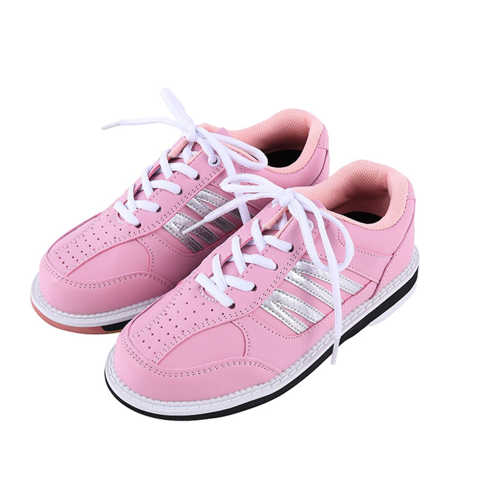 DHAEY Women's Bowling Shoes - Breathable Lightweight Non-Slip Sneakers for Indoor/Outdoor Bowling | Comfortable Athletic Shoes for League Play & Practice (Pink, Size 8.5 Women/7 Men) | Perfect for Bowling Tournaments & Casual Wear