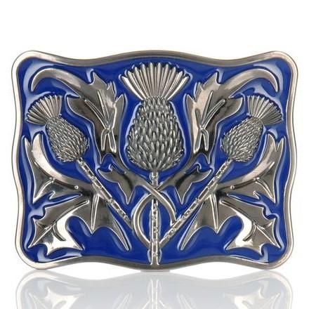 Vintage Blue Thistle Buckle - Antique Style Decorative Belt Buckle for Western Fashion & Costume Accessories | Perfect for Cowboy Boots, Jeans & Renaissance Faire Outfits