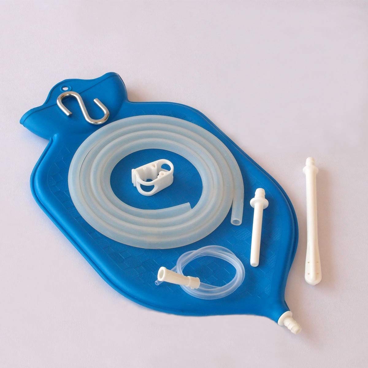 HealthAndYoga™ NaturoFloPlus 4 Quart Enema Bag Kit - Deep Colon Cleansing for Detox & Constipation Relief - Open Fountain Top Design for Easy Cleaning - Perfect for Coffee Enema, Fleet Enema & Anal Douche - Blue - Ideal for Home Colon Therapy & Wellness Routine