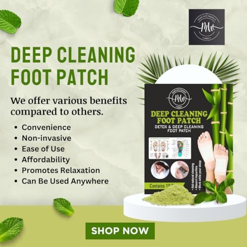 MW PARIS Detox & Energize Foot Patch - Natural Pain Relief & Toxin Cleansing Foot Pads for Stress Relief & Better Sleep | Detoxifying Foot Patches for Men & Women (10 Patches/Box) | Perfect for Nighttime Use, Post-Workout Recovery & Travel Wellness